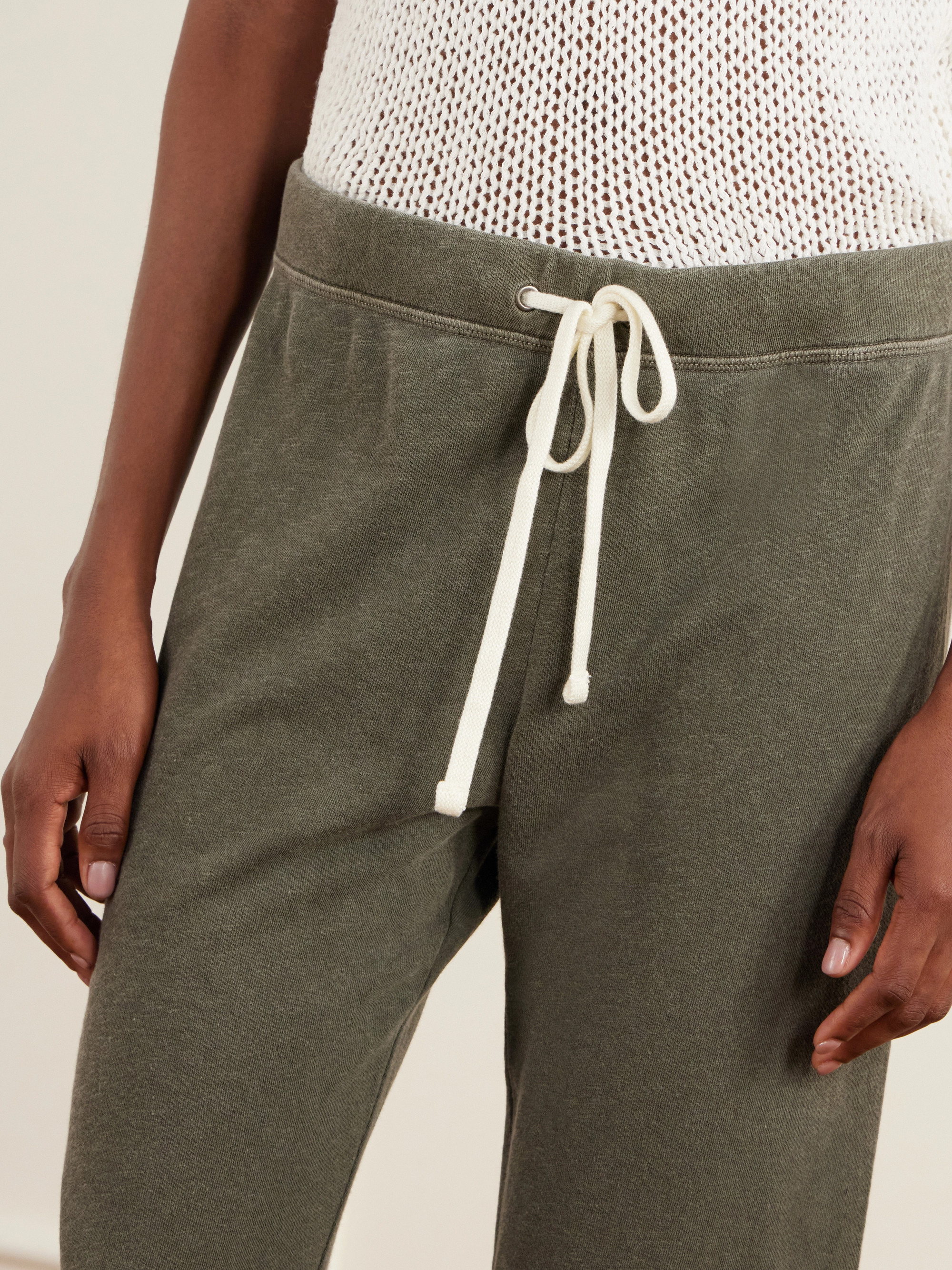 James Perse Cropped brushed cotton-terry straight-leg sweatpants