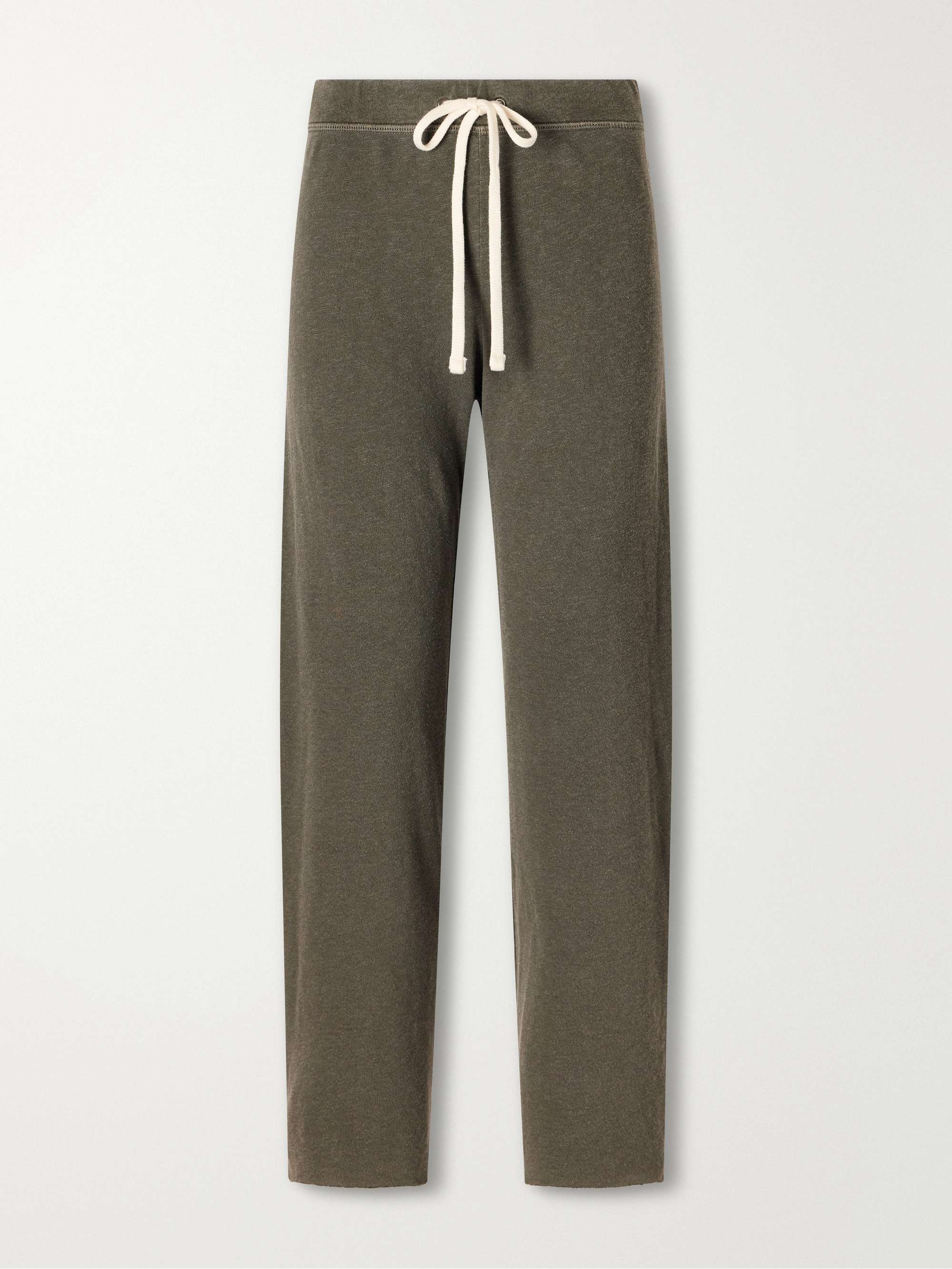 JAMES PERSE Cropped Supima cotton-terry track pants