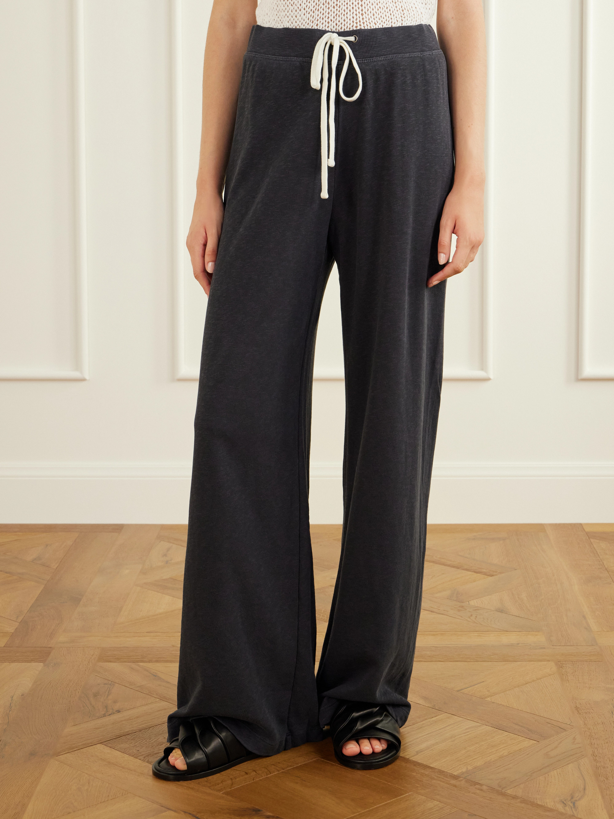 James Perse Cotton-terry wide-leg sweatpants
