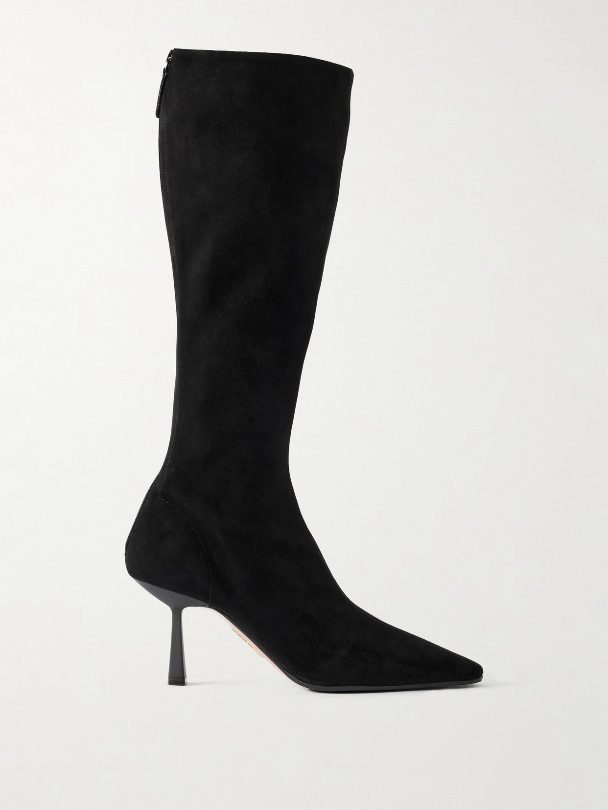 Aquazzura Sentier 75 Suede Knee-boots In Black