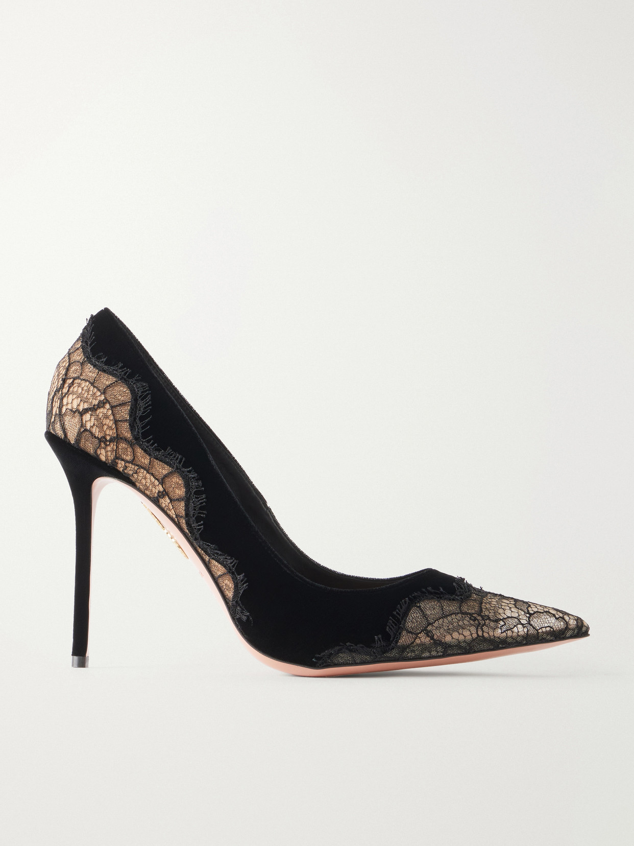 Meadow 105 Lace-Trimmed Velvet Pumps