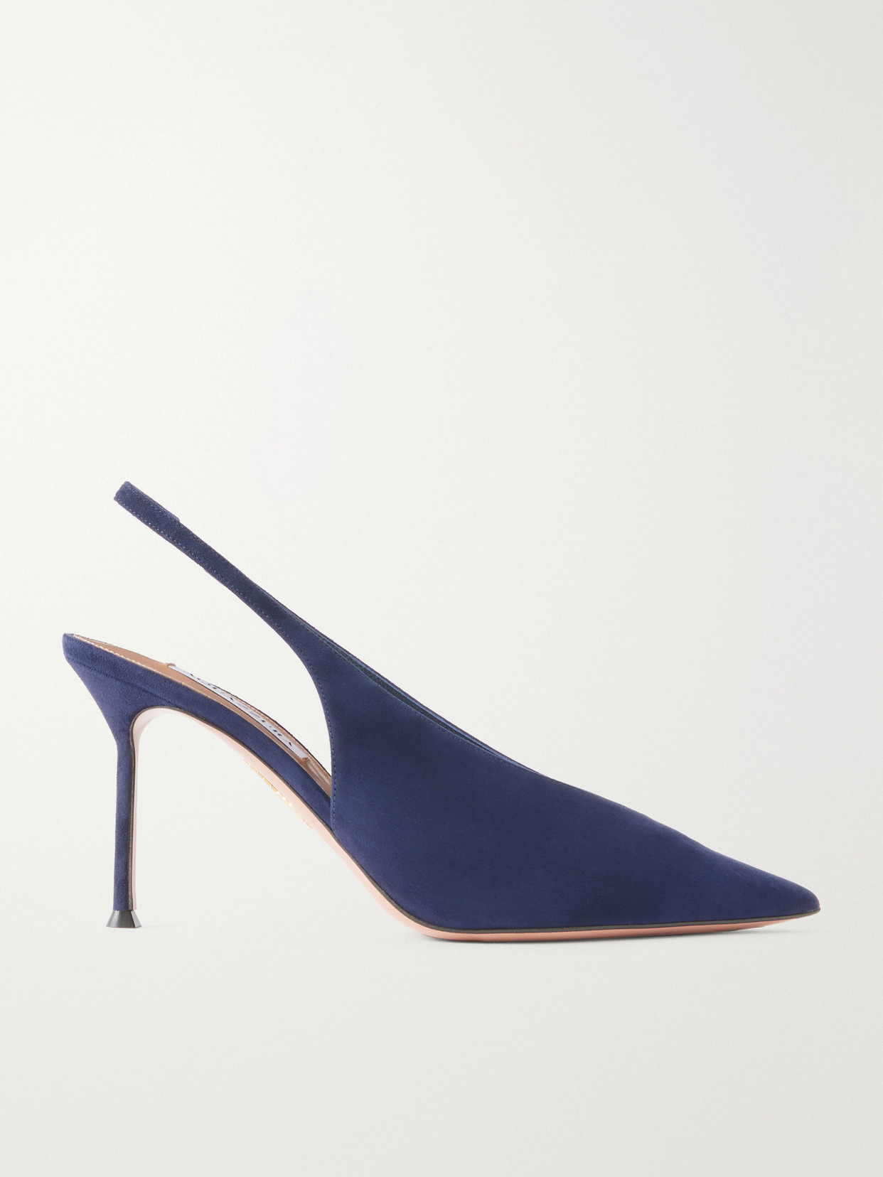 Aquazzura Voltaire 85 Suede Slingback Pumps In Blue