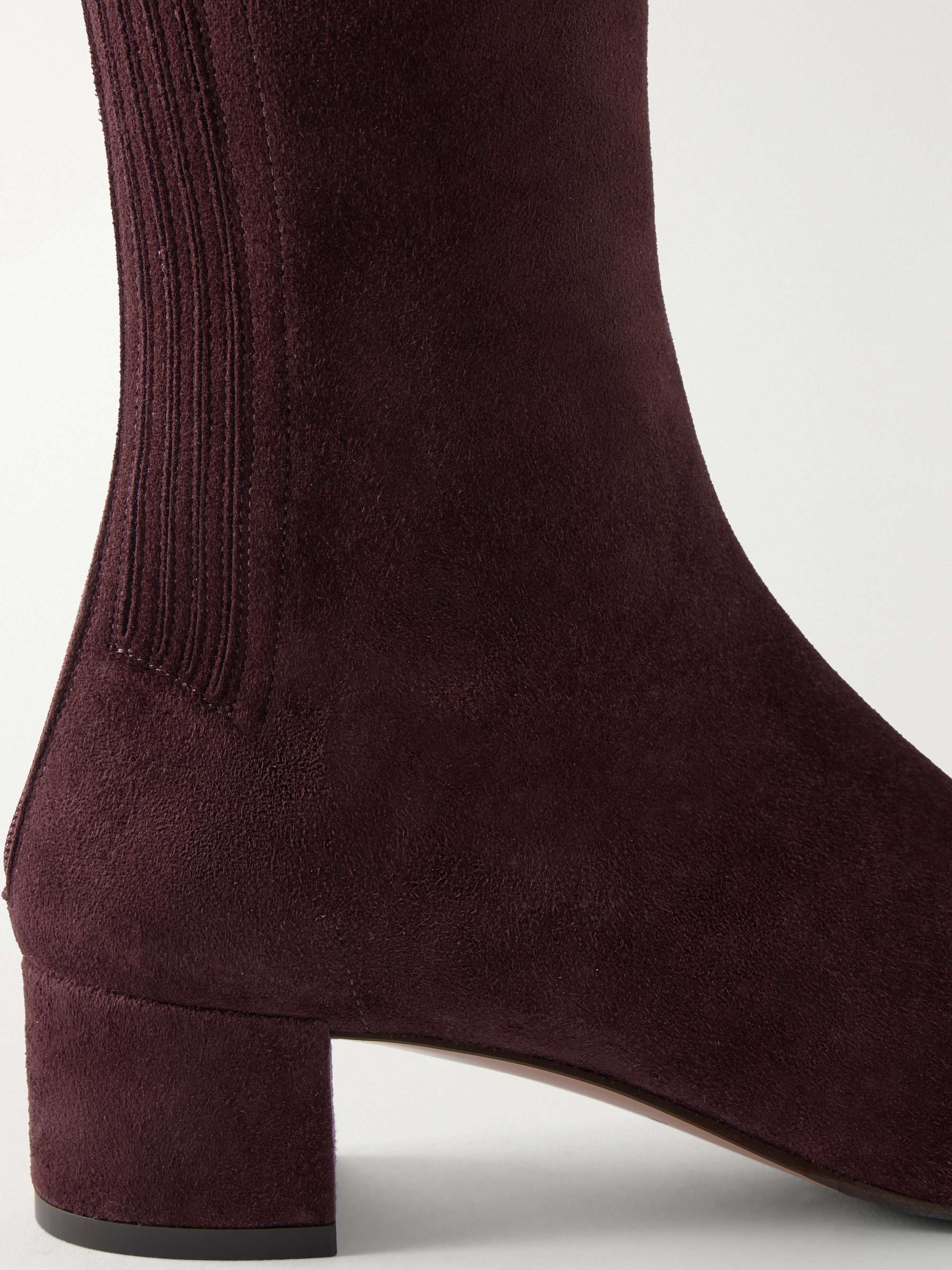 AQUAZZURA Saint Honoré 35 suede knee-boots | NET-A-PORTER