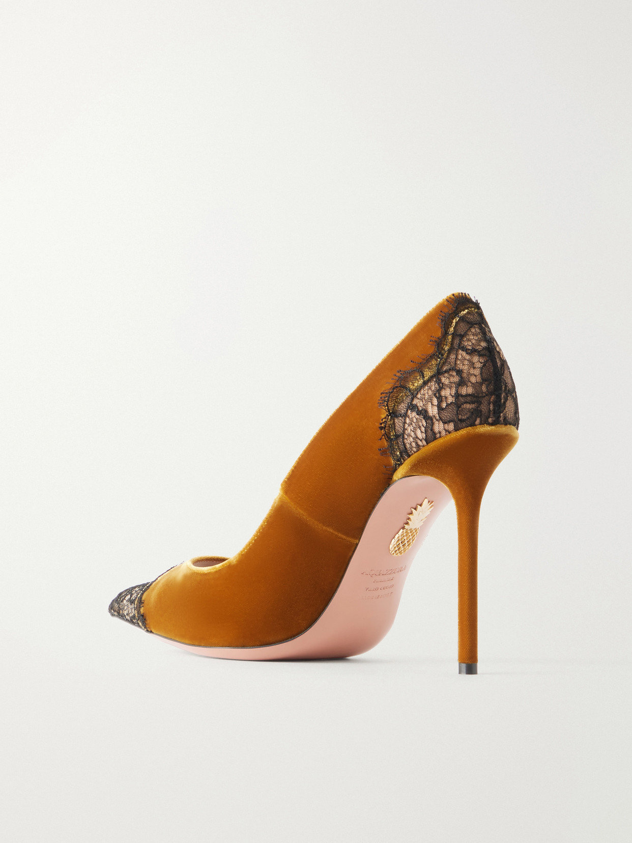 Meadow 105 Lace-Trimmed Velvet Pumps