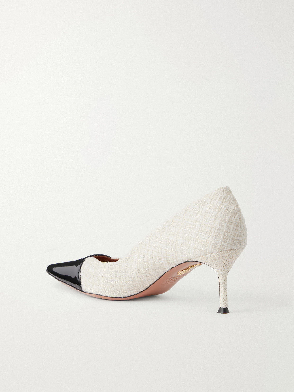 Orbit 65 Patent Leather-Trimmed Bouclé Pumps