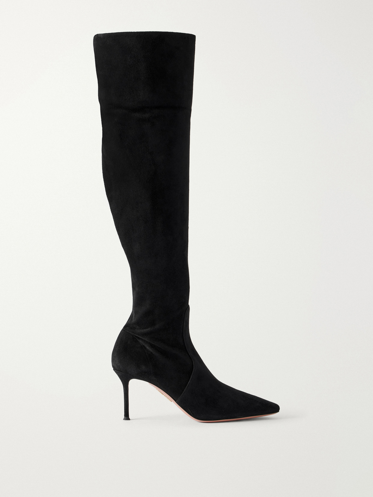 Aquazzura Vespera 75 Suede Boots In Black
