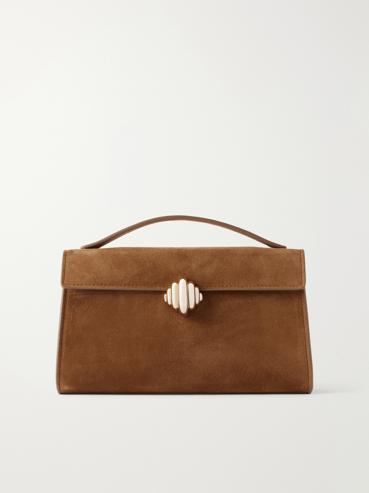 Aquazzura Alex Suede Clutch Bag In Brown