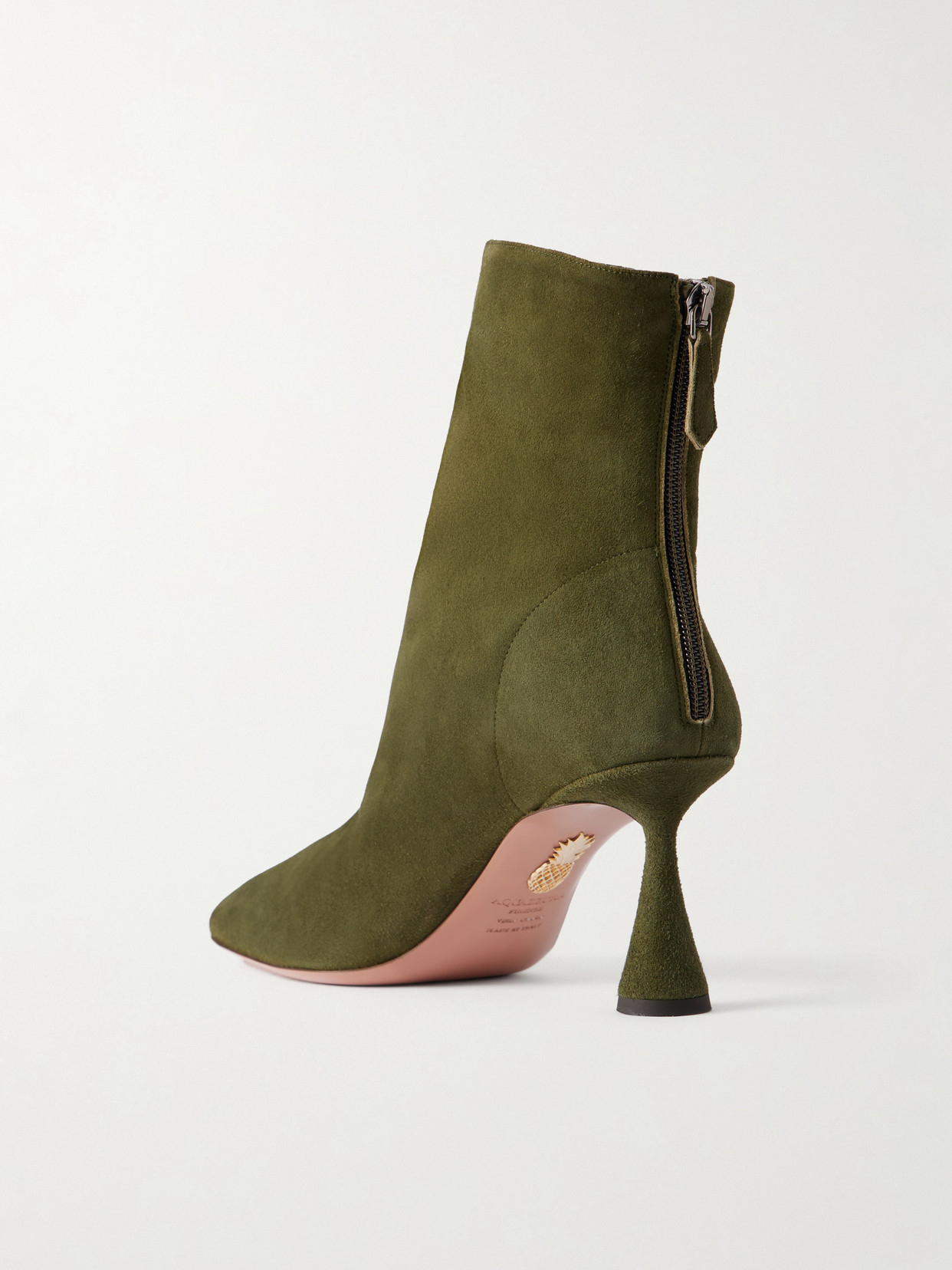 Aquazzura Solid Color Suede Ankle Boots In Multi