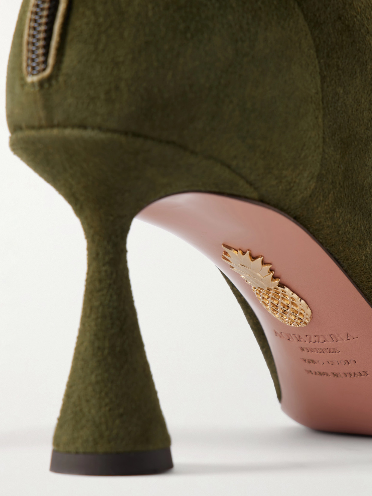 Aquazzura Solid Color Suede Ankle Boots In Multi