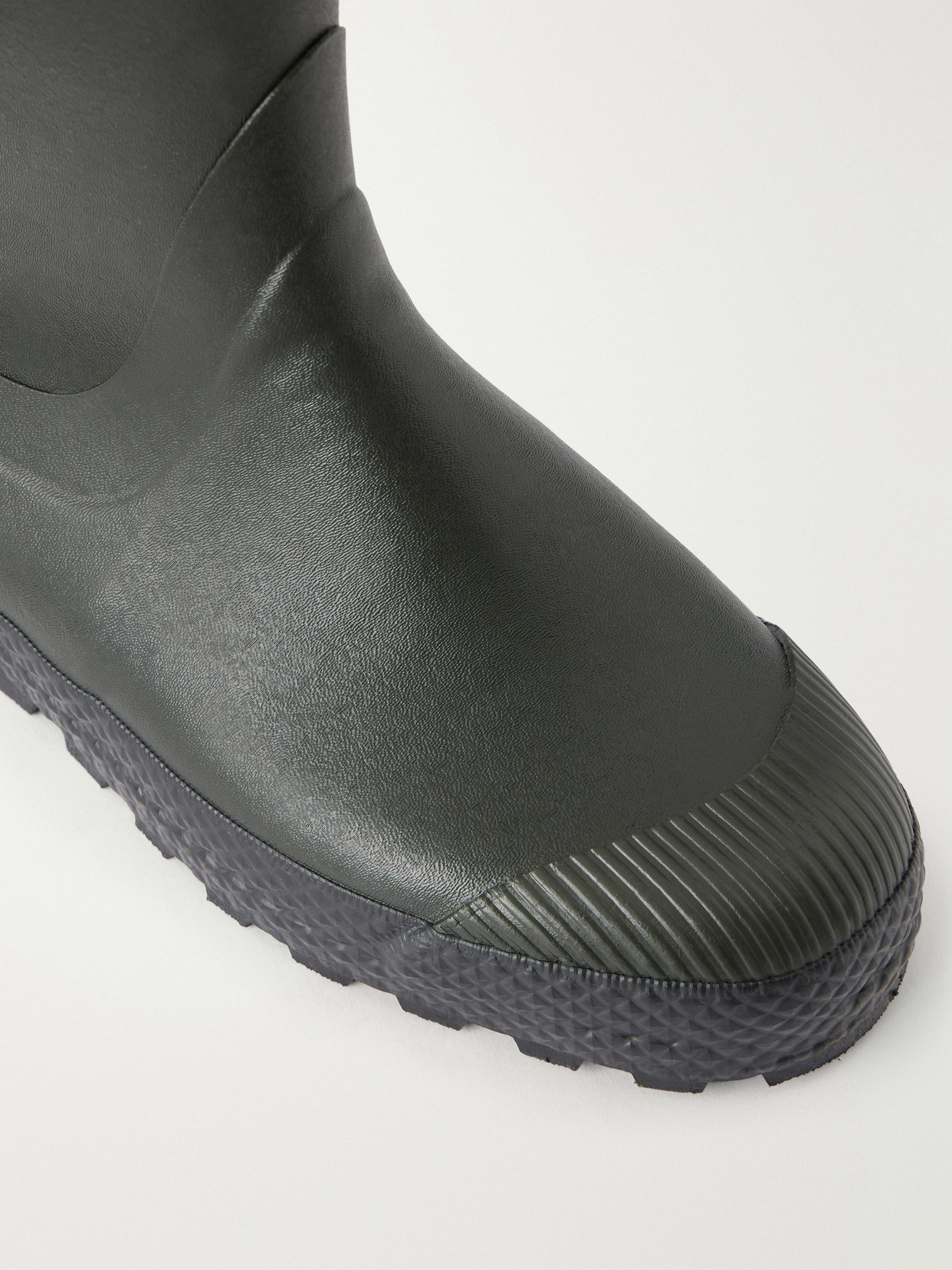Farmer Leather-Trimmed Rubber Rain Boots
