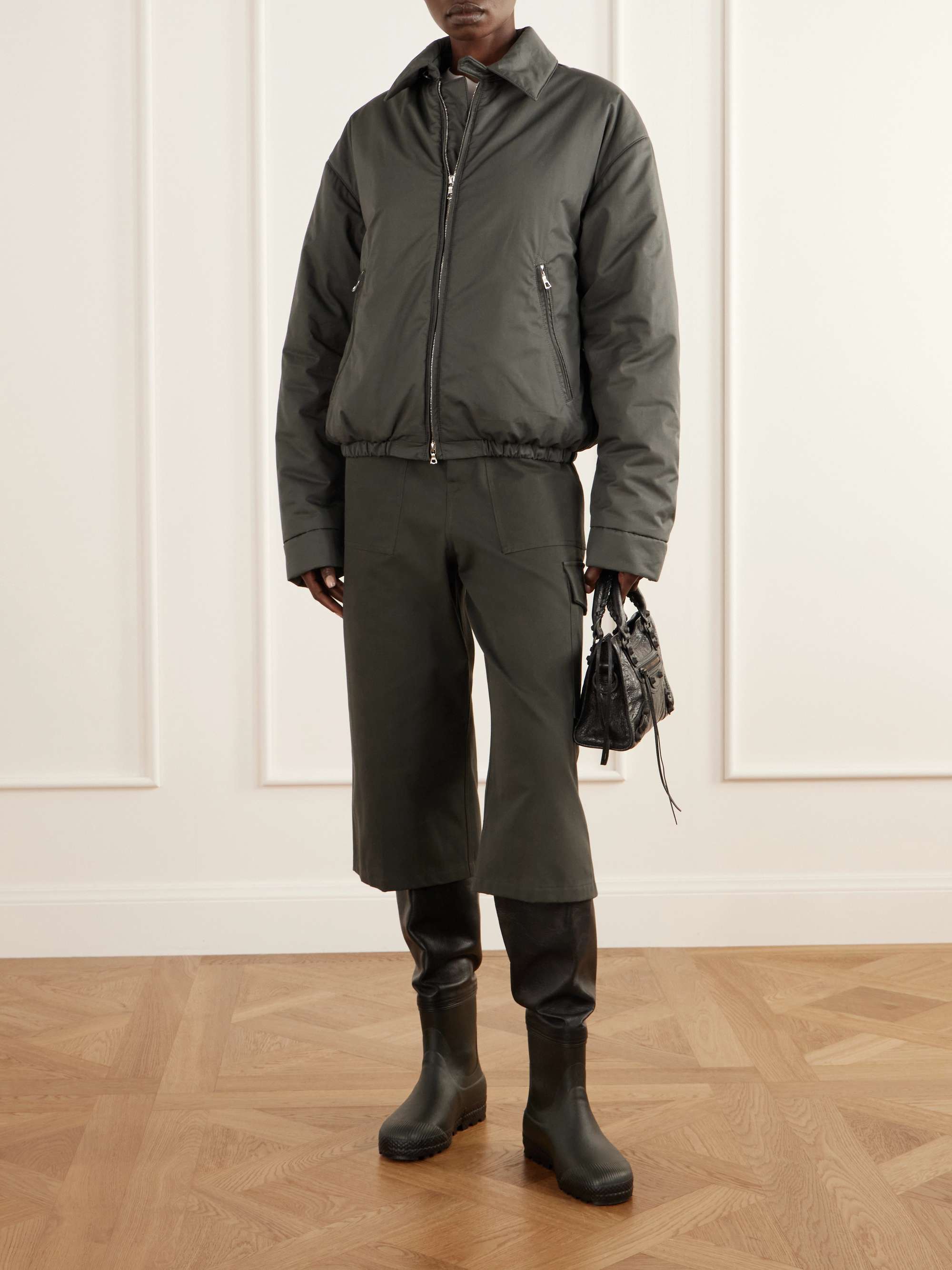 RIER Farmer leather-trimmed rubber rain boots | NET-A-PORTER