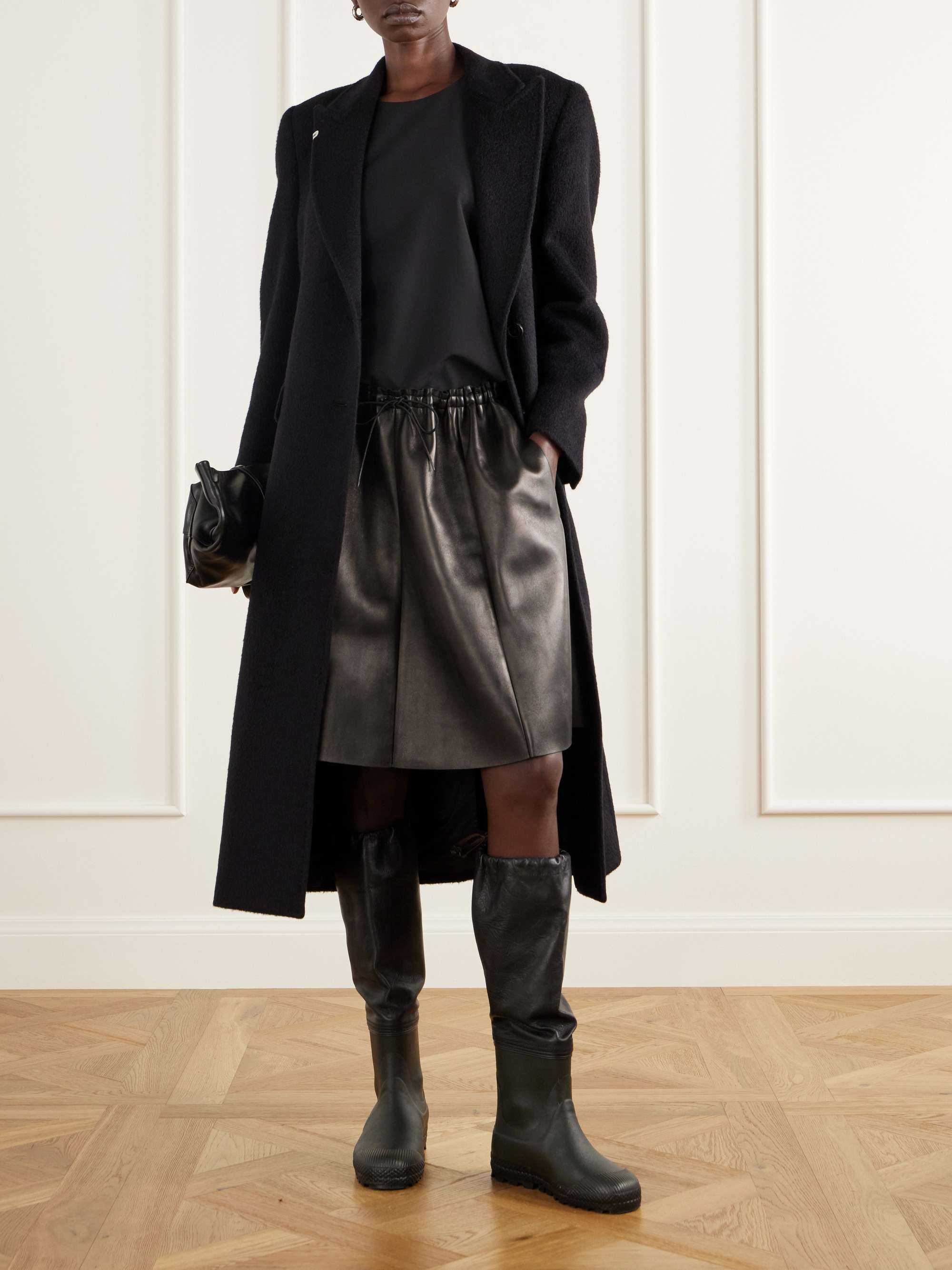 RIER Farmer leather-trimmed rubber rain boots | NET-A-PORTER