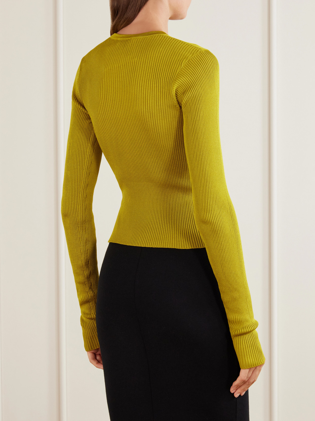 Ribbed Silk T-Shirt