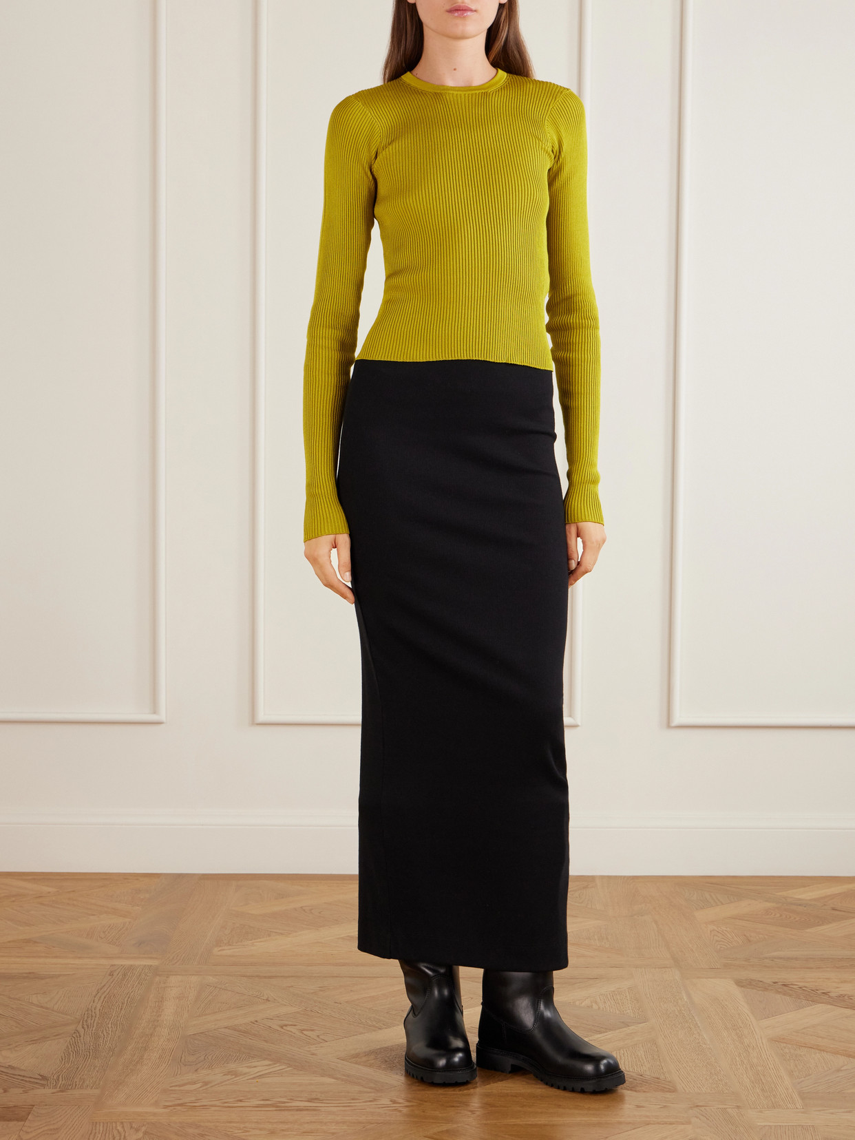 Ribbed Silk T-Shirt