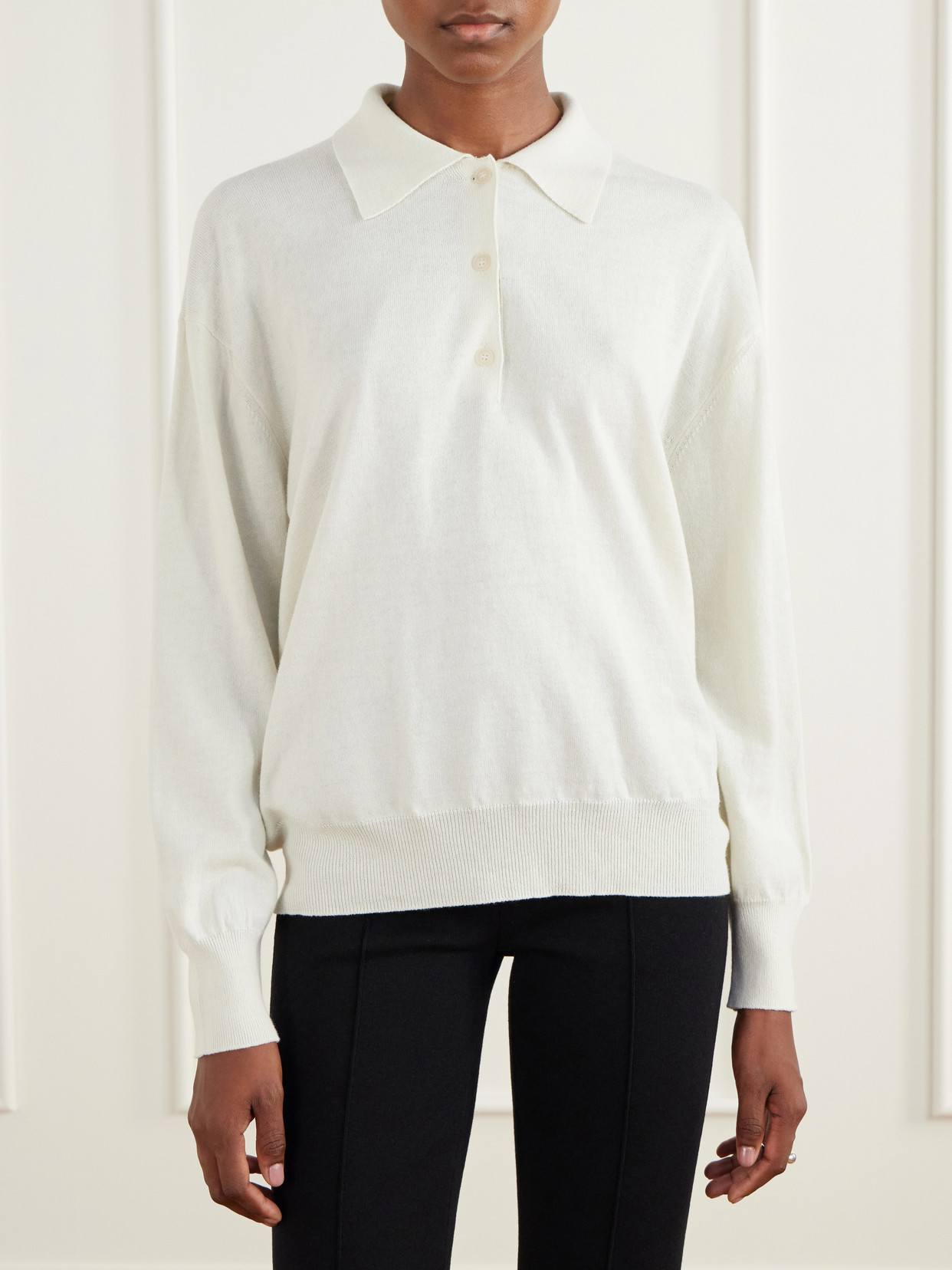 Elyse Cotton And Wool-Blend Polo
