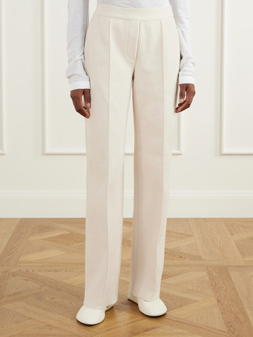 High Sport Evie pintucked cotton-blend corduroy wide-leg pants