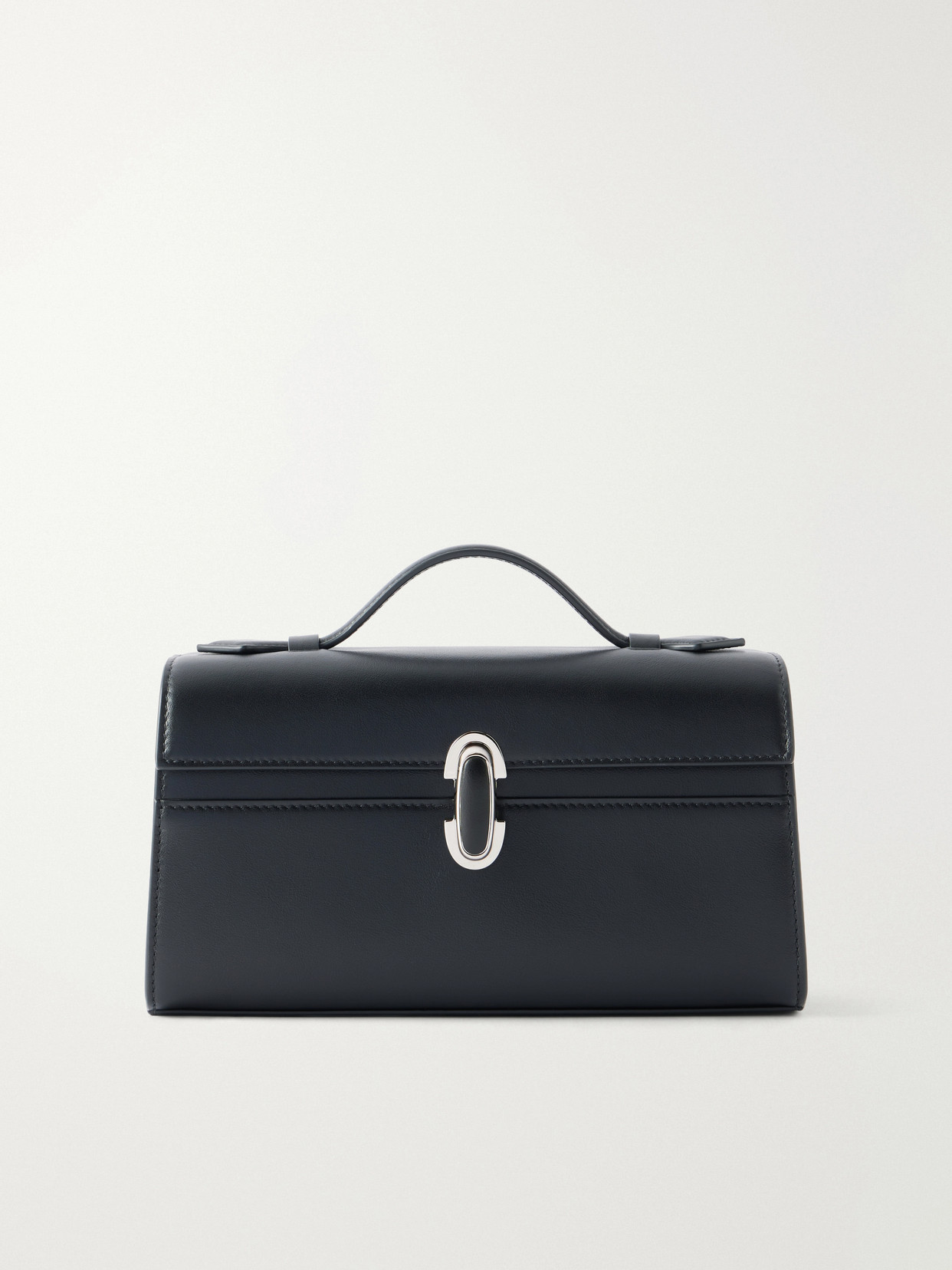 Savette Symmetry Pochette Leather Tote In Black