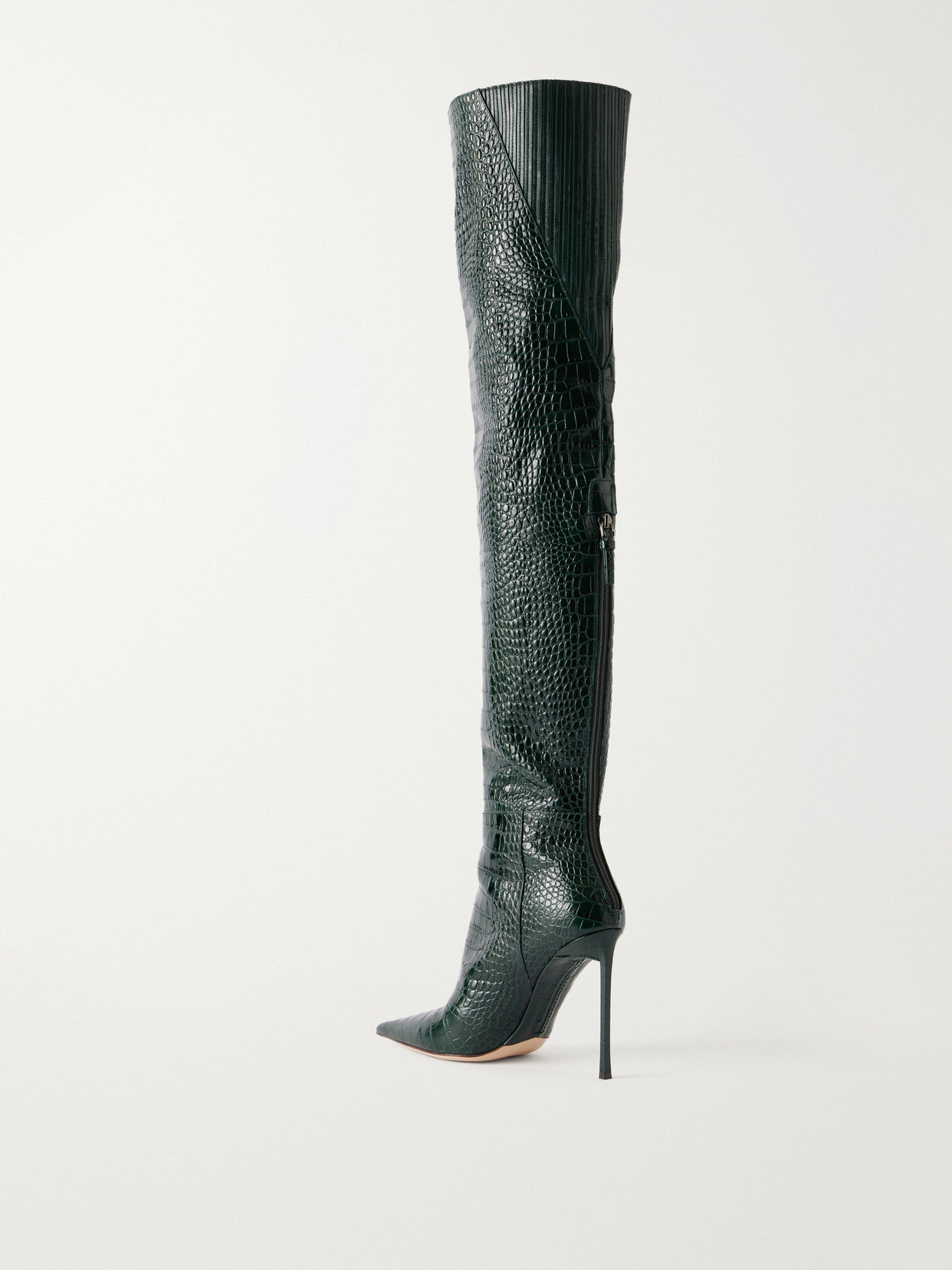 Vertigo 105 Croc-Effect Leather Knee Boots