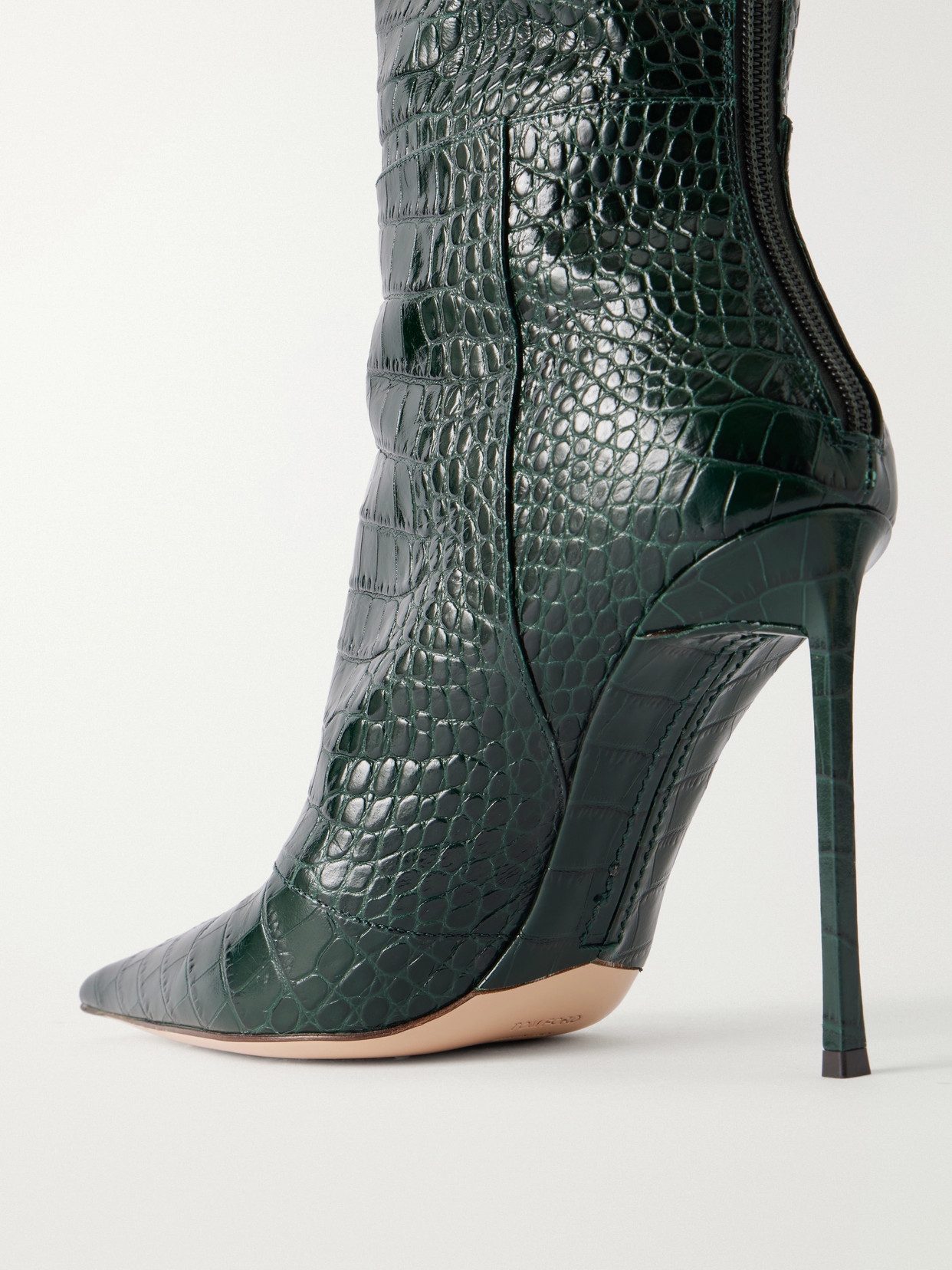 Vertigo 105 Croc-Effect Leather Knee Boots
