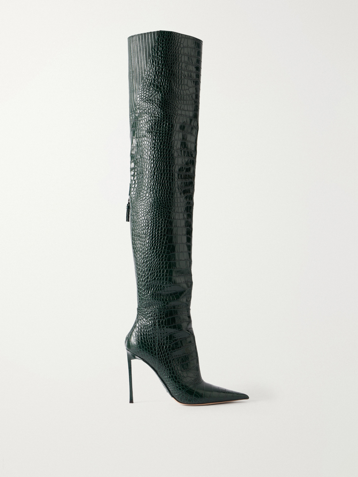 Vertigo 105 Croc-Effect Leather Knee Boots