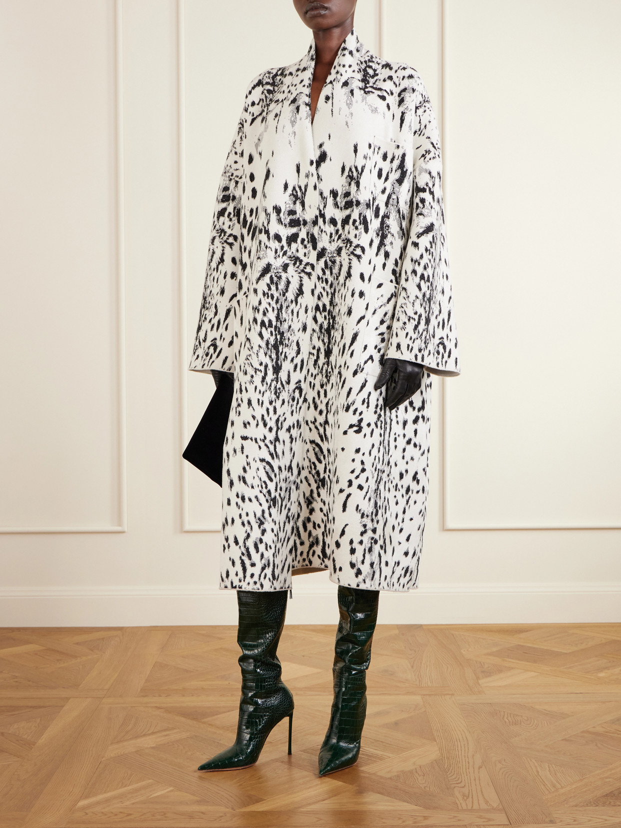 Vertigo 105 Croc-Effect Leather Knee Boots