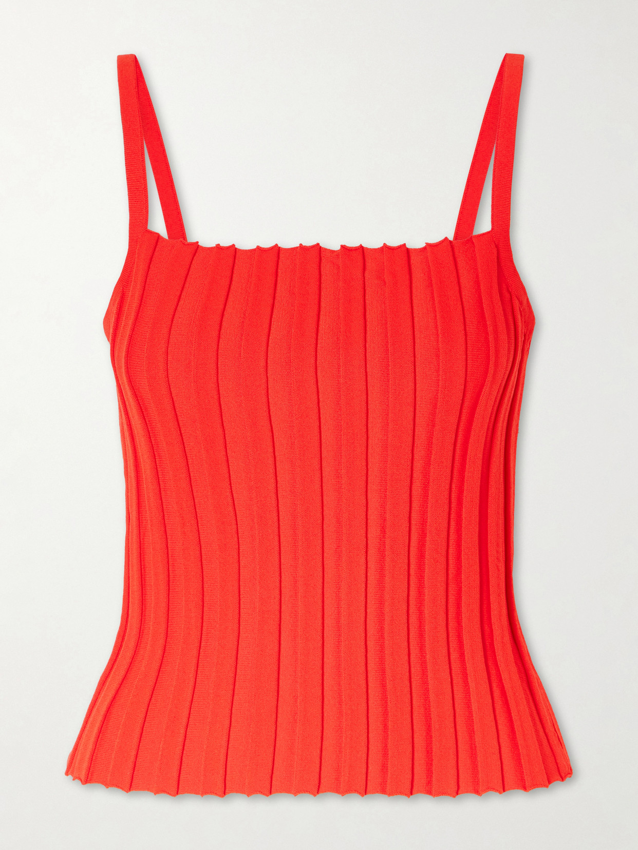 Staud Skye Ribbed Jersey Tank In Purple