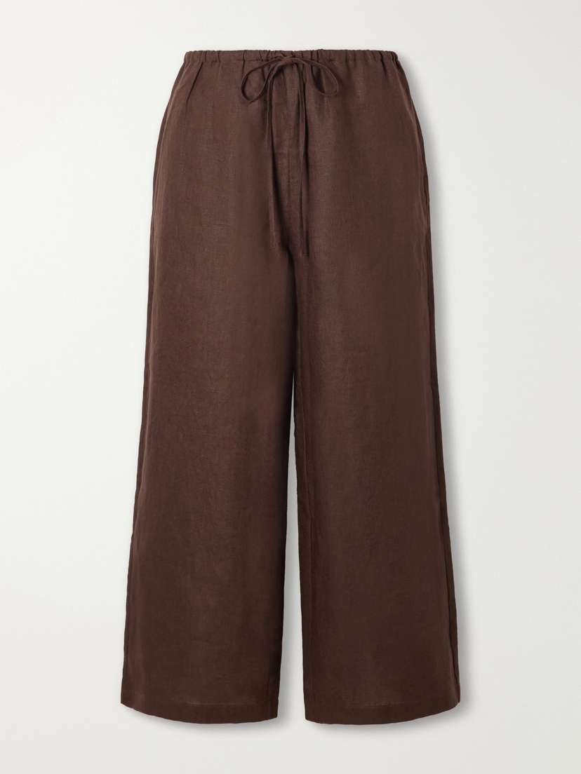 Staud Mateo Linen Mid-rise Wide-leg Pants
