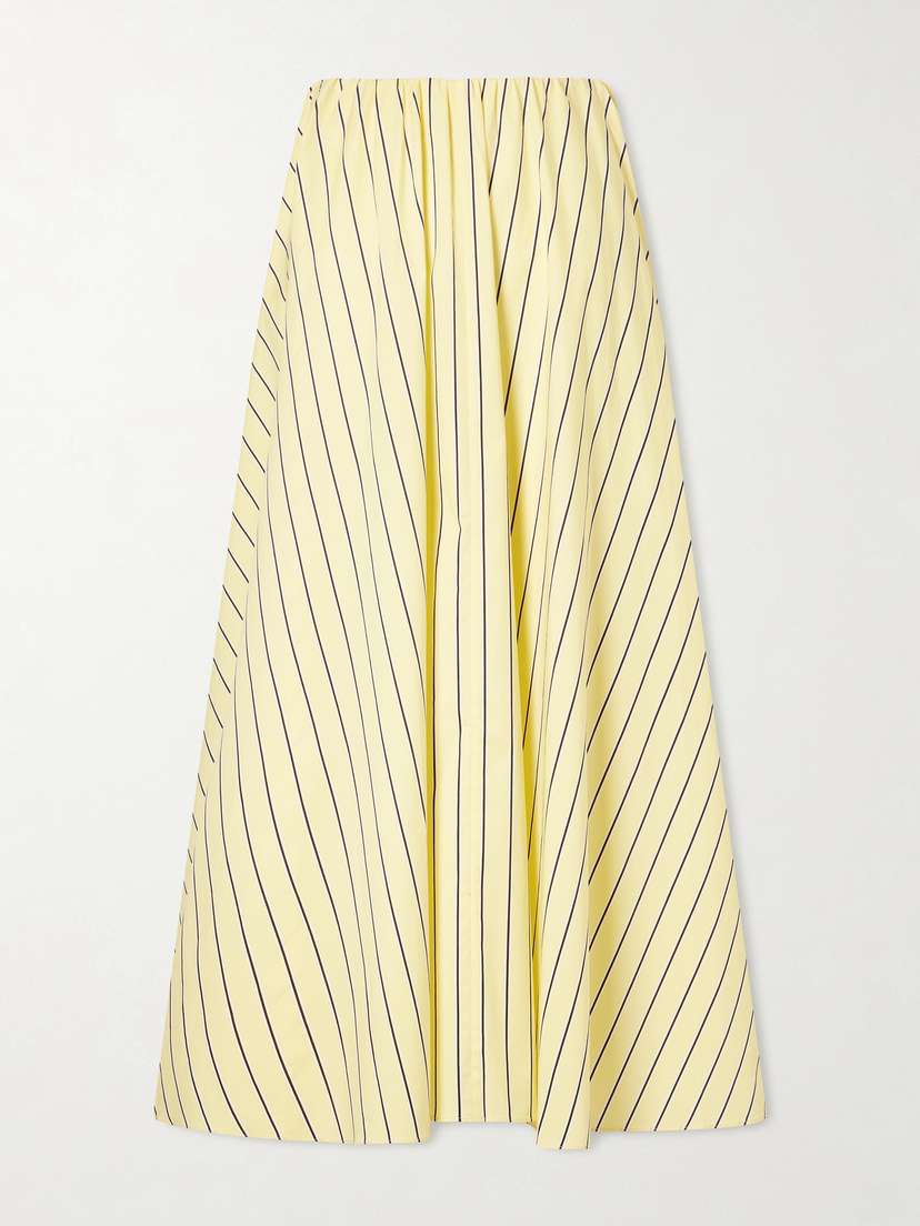Staud Milano Striped Cotton-blend Maxi Skirt