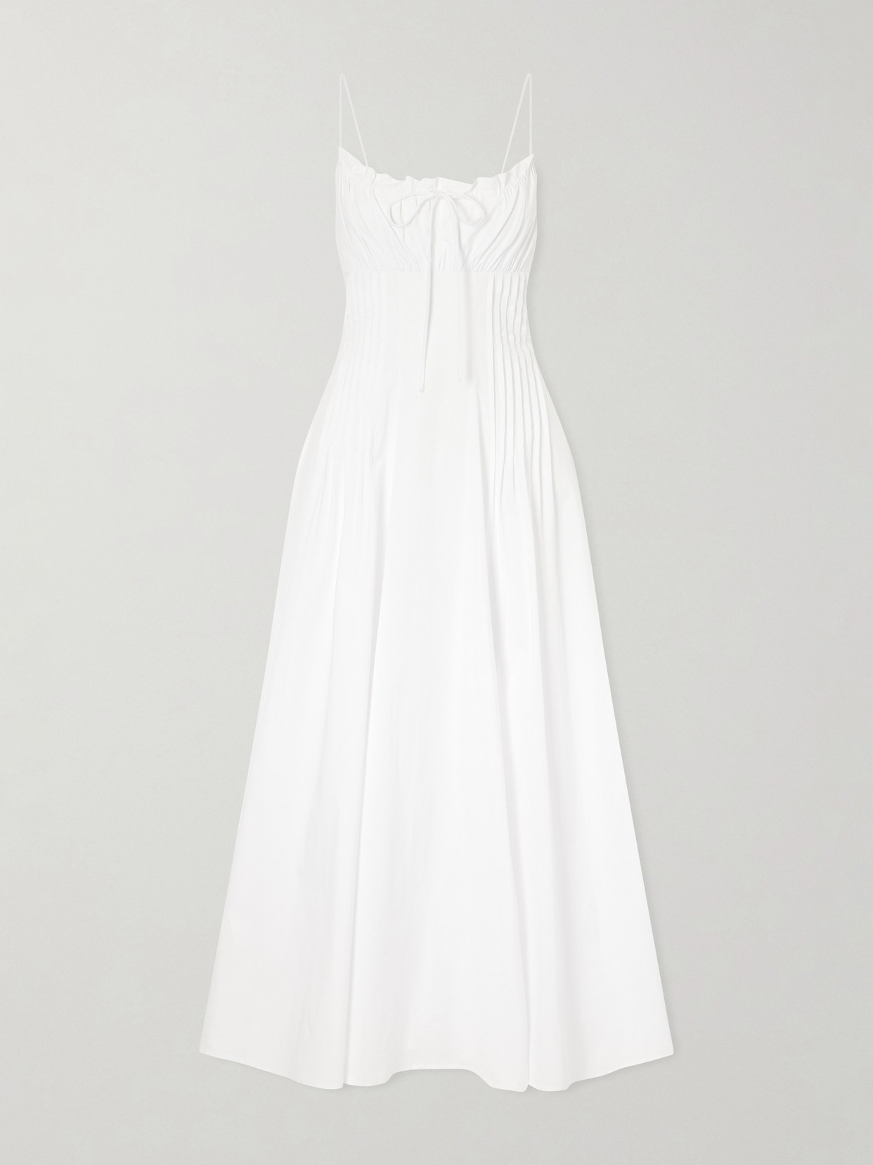 STAUD - Margi Cotton-blend Midi Dress - White