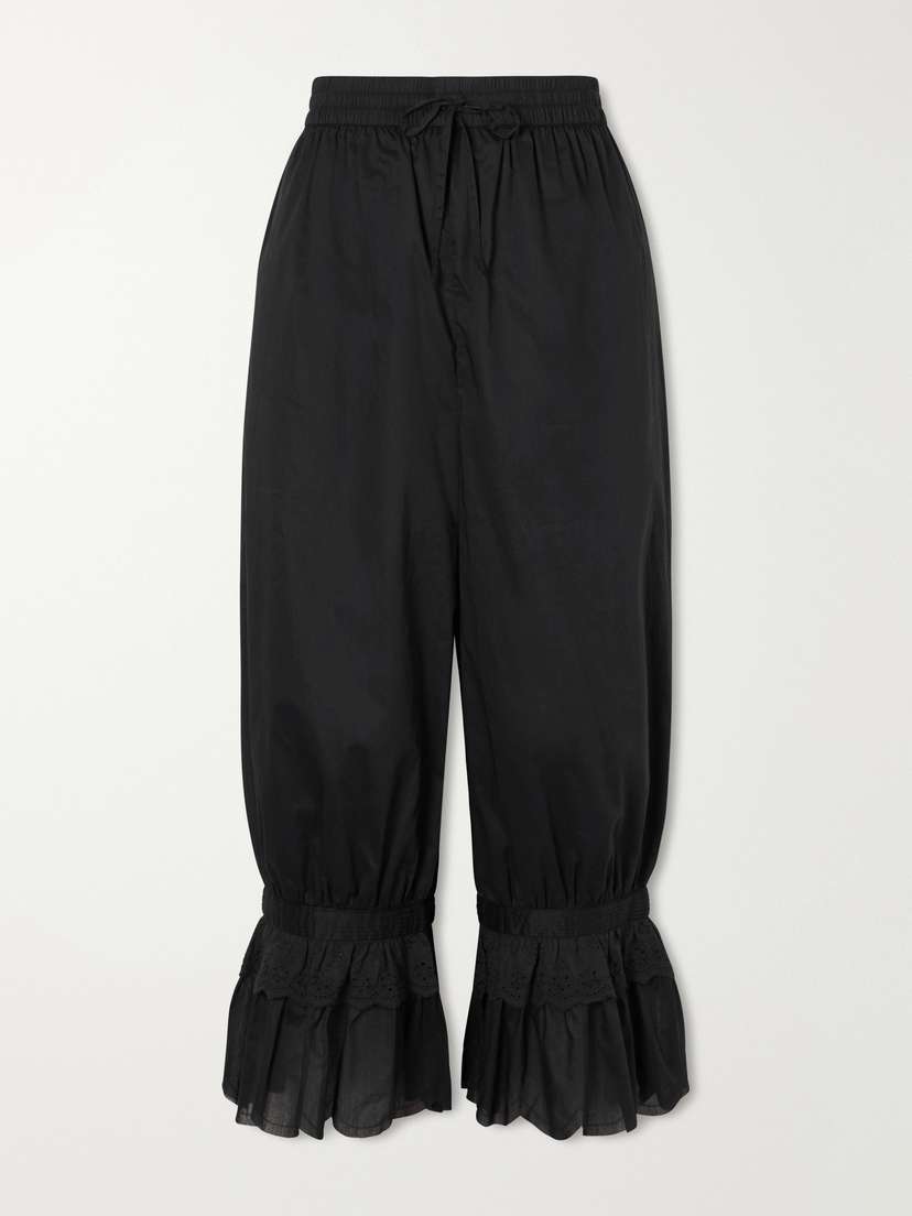 Staud Renzo Cropped Scalloped Cotton-voile Balloon Pants | Thumbnail 6