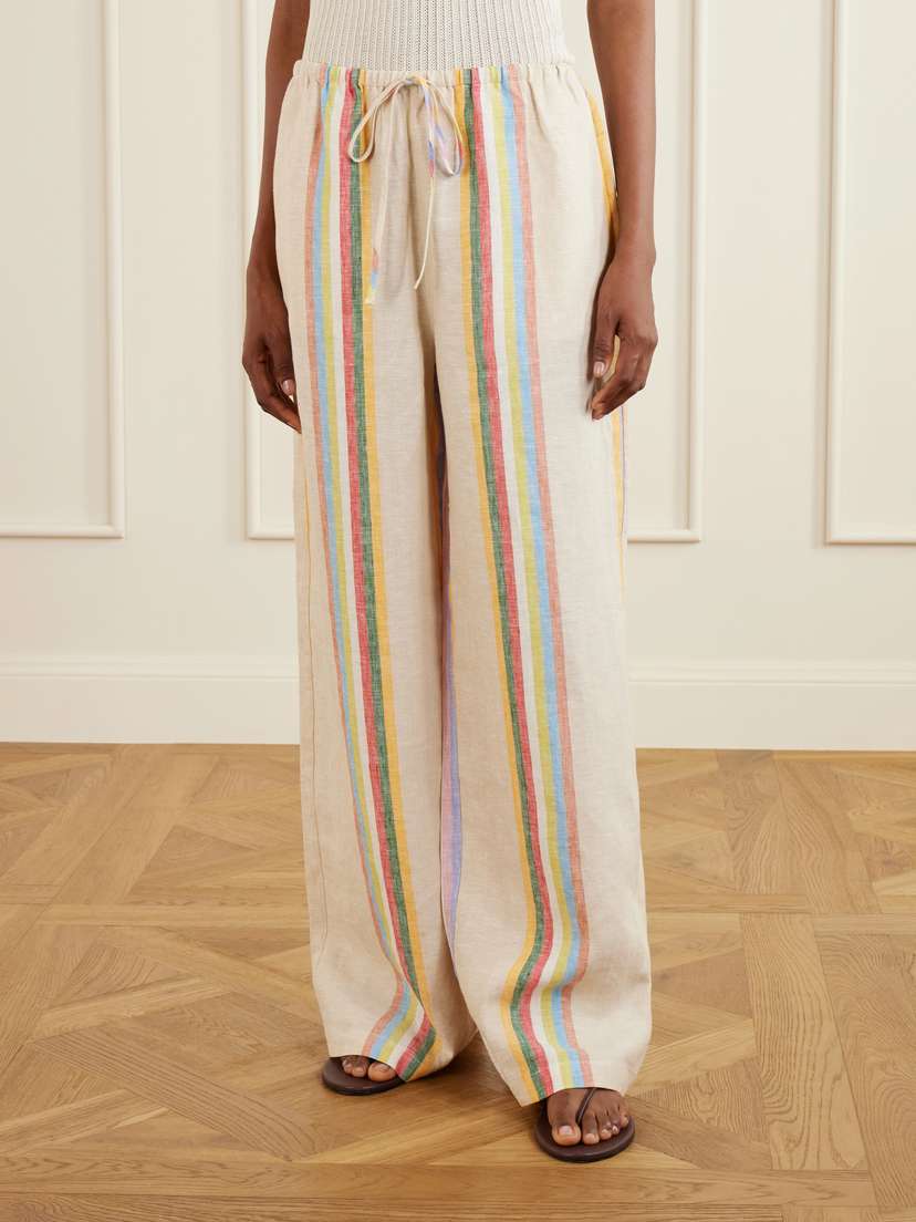 Staud Mateo Striped Linen Wide-leg Pants | Thumbnail 3 Staud Mateo Striped Linen Wide-leg Pants | Thumbnail 3