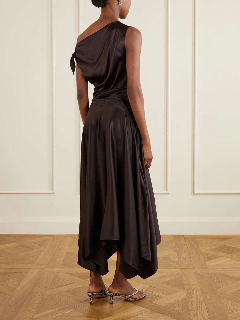 Staud Portia Off-the-shoulder Asymmetric Stretch-silk Gown | Thumbnail 3 Staud Portia Off-the-shoulder Asymmetric Stretch-silk Gown | Thumbnail 3