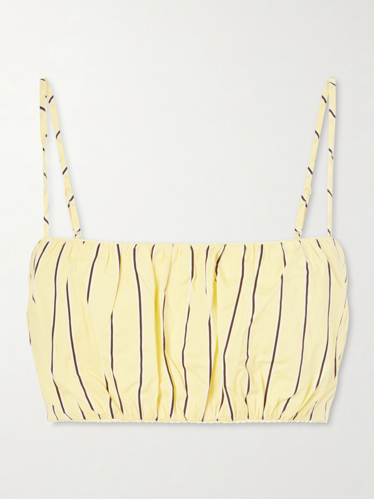 Staud Fiore Striped Cotton-blend Top In Yellow