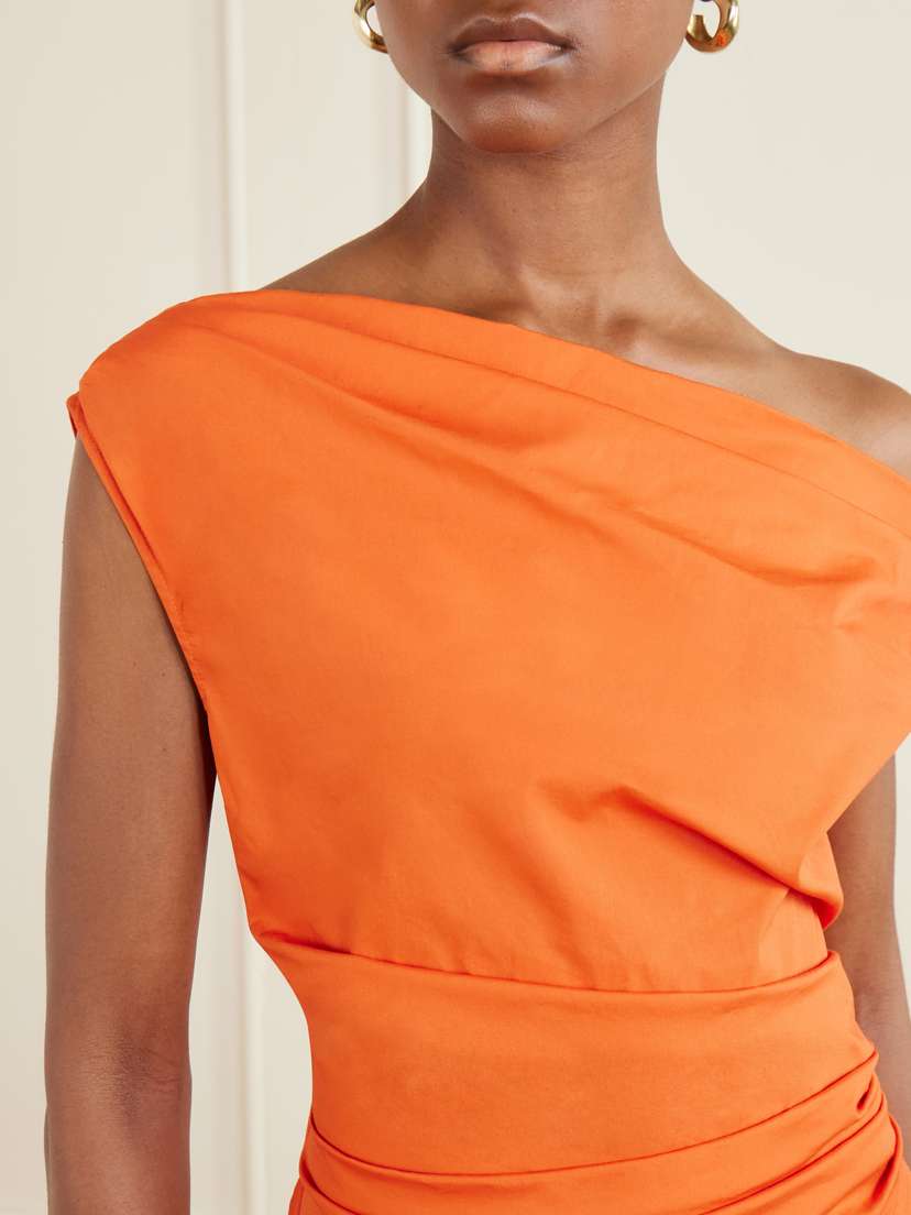 Staud Phare Draped Cotton-blend Poplin Mini Dress | Thumbnail 4 Staud Phare Draped Cotton-blend Poplin Mini Dress | Thumbnail 4