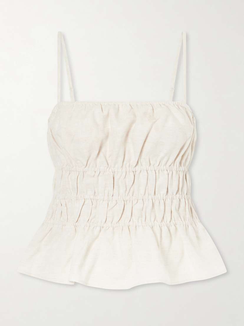 Staud Ayla Ruffled Linen Tank