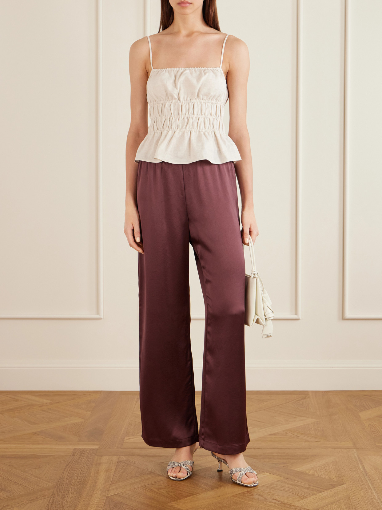 Ayla Ruffled Linen Tank