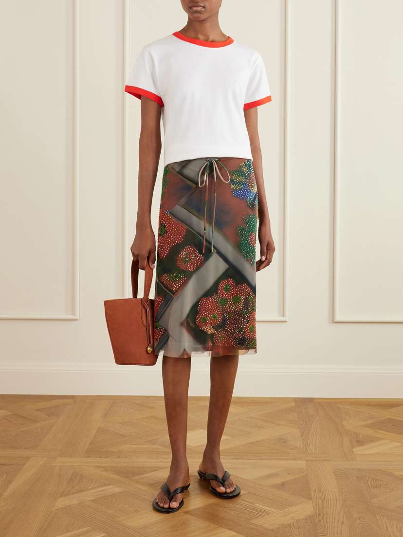 Staud Lucia Bead-embellished Printed Tulle Midi Skirt | Thumbnail 2 Staud Lucia Bead-embellished Printed Tulle Midi Skirt | Thumbnail 2