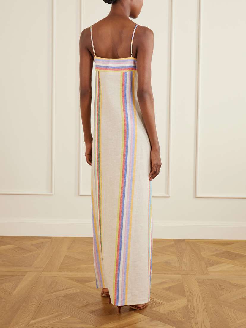 Staud Laura Striped Linen Maxi Dress | Thumbnail 3 Staud Laura Striped Linen Maxi Dress | Thumbnail 3
