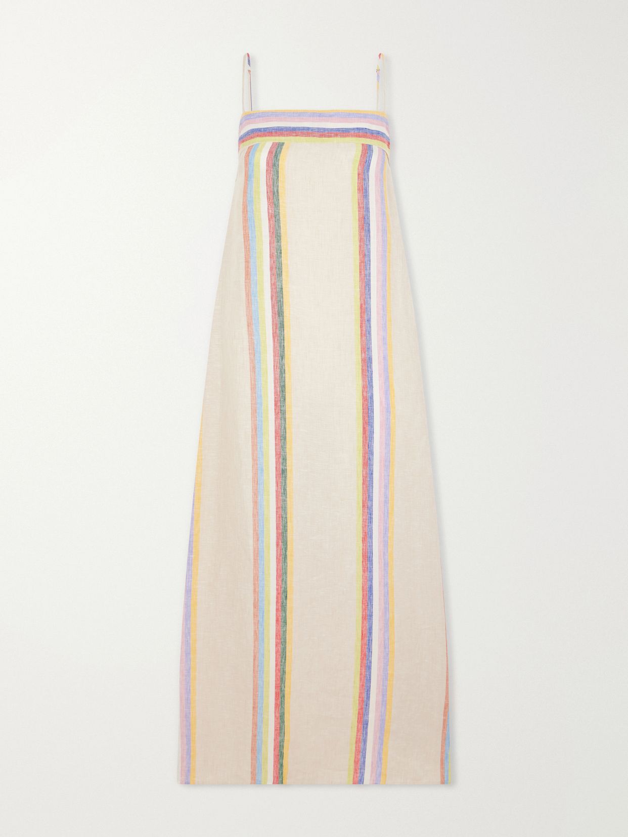 STAUD Laura striped linen maxi dress