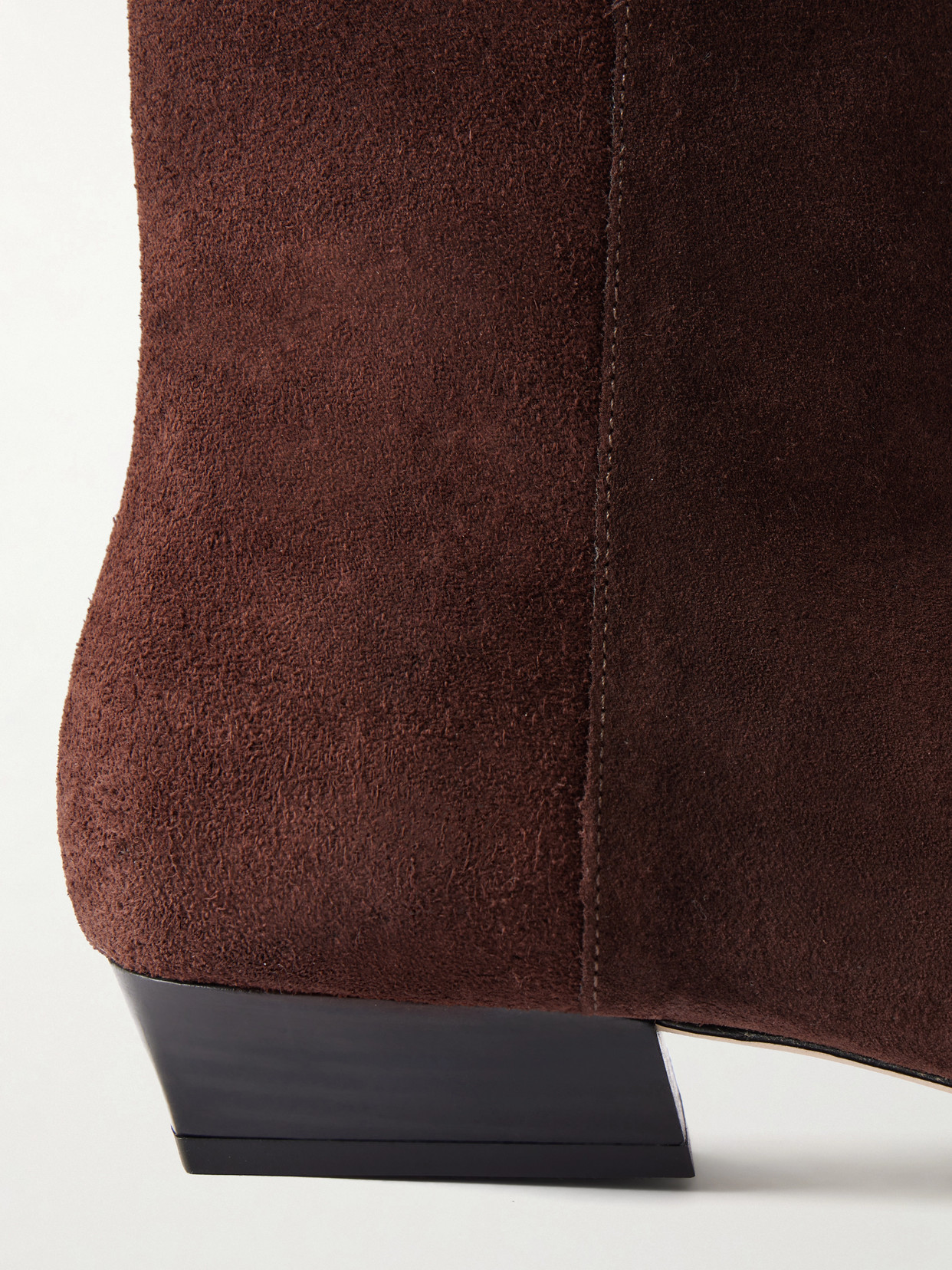 Staud Solid Color Suede Ankle Boots In Brown