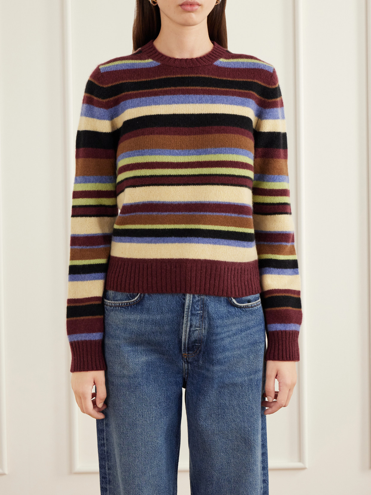 Elena Striped Cashmere Sweater