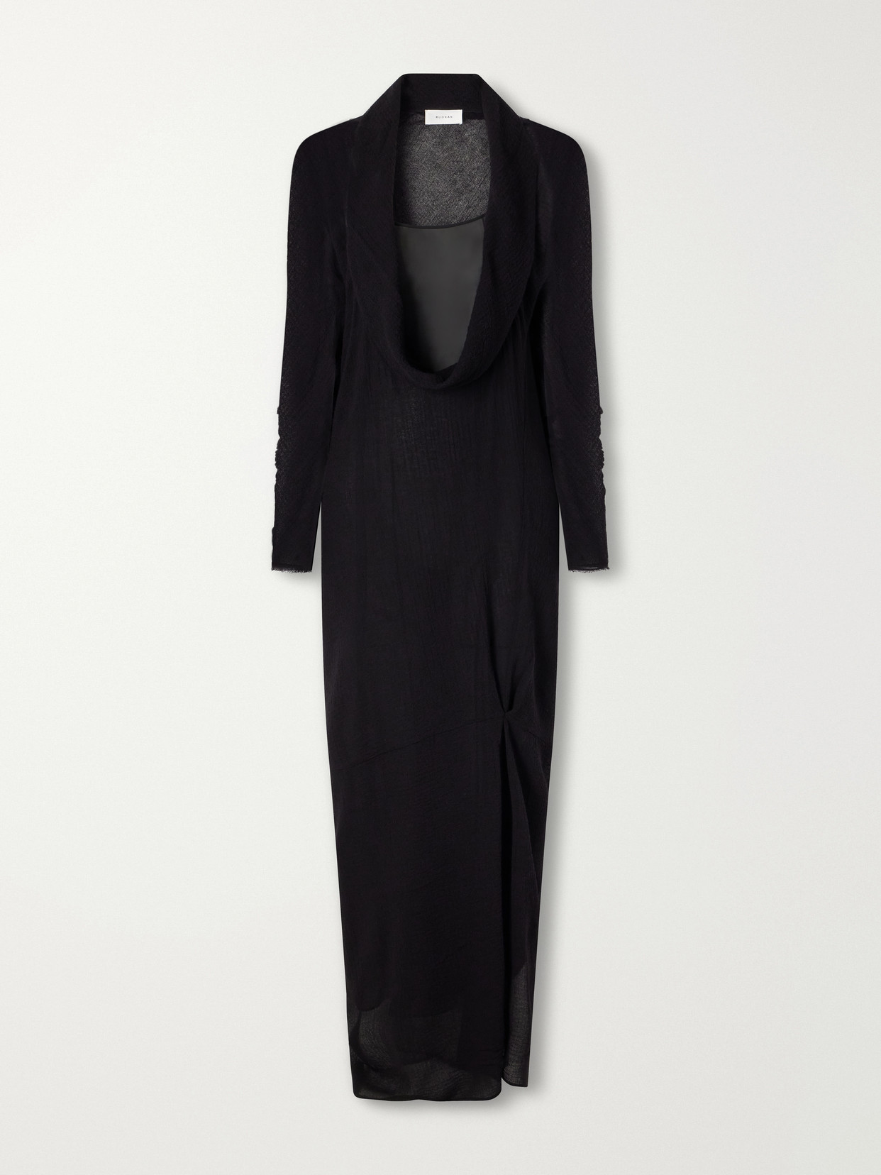 Ruohan Noris Wool-gauze Maxi Dress In Black