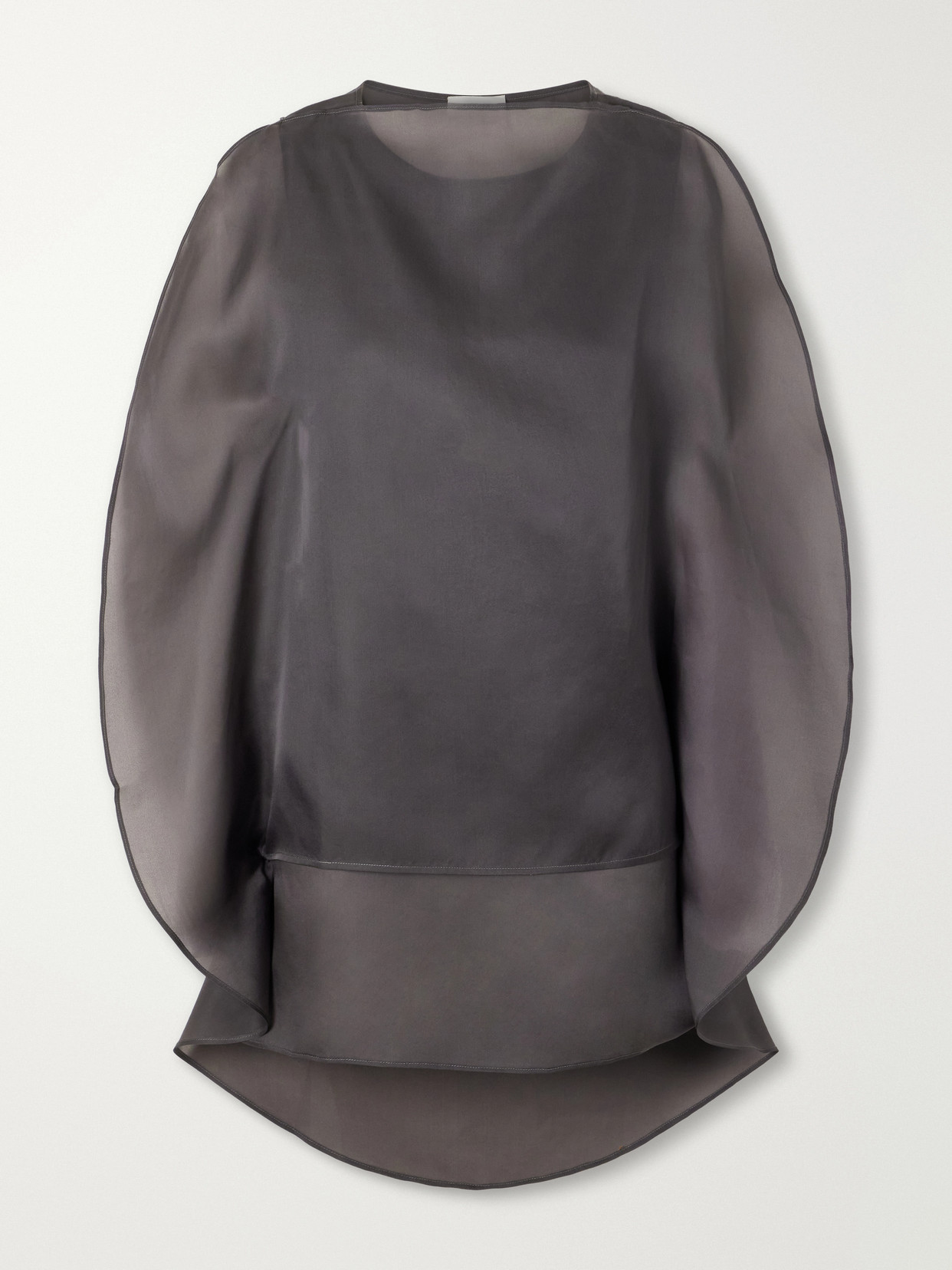 Ruohan Ikra Silk-organza Blouse In Gray