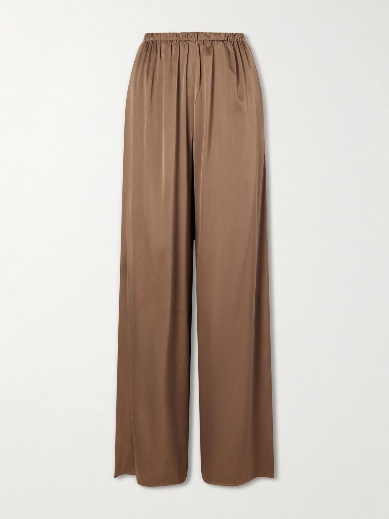 silk blend wide leg pants