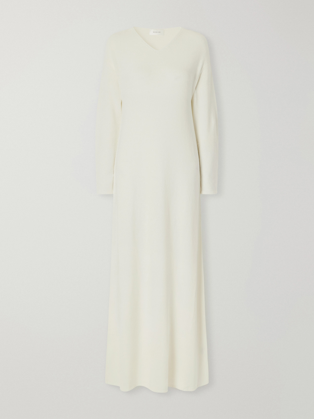 Ruohan Aelin Silk-chenille Maxi Dress In Neutral