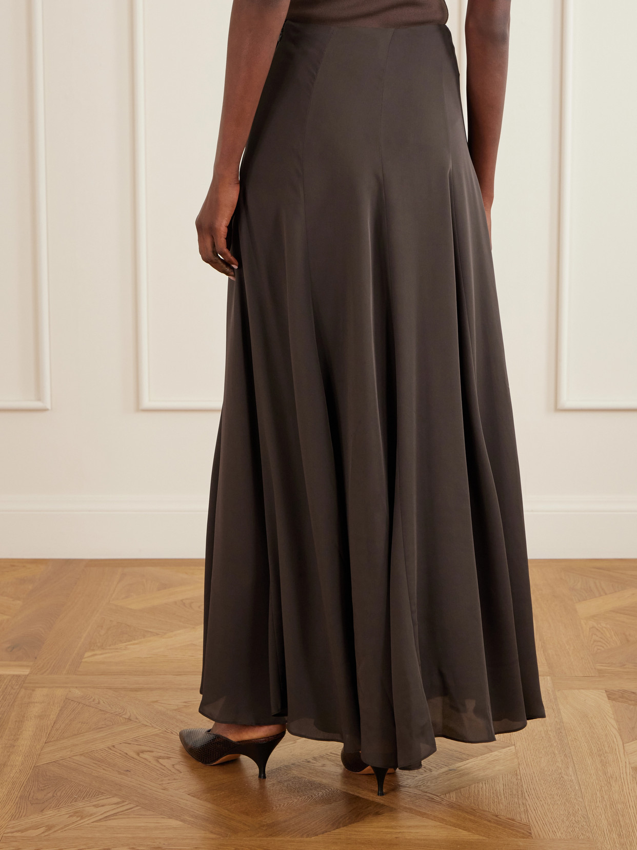 Aeris Pleated Silk-Crepe Midi
