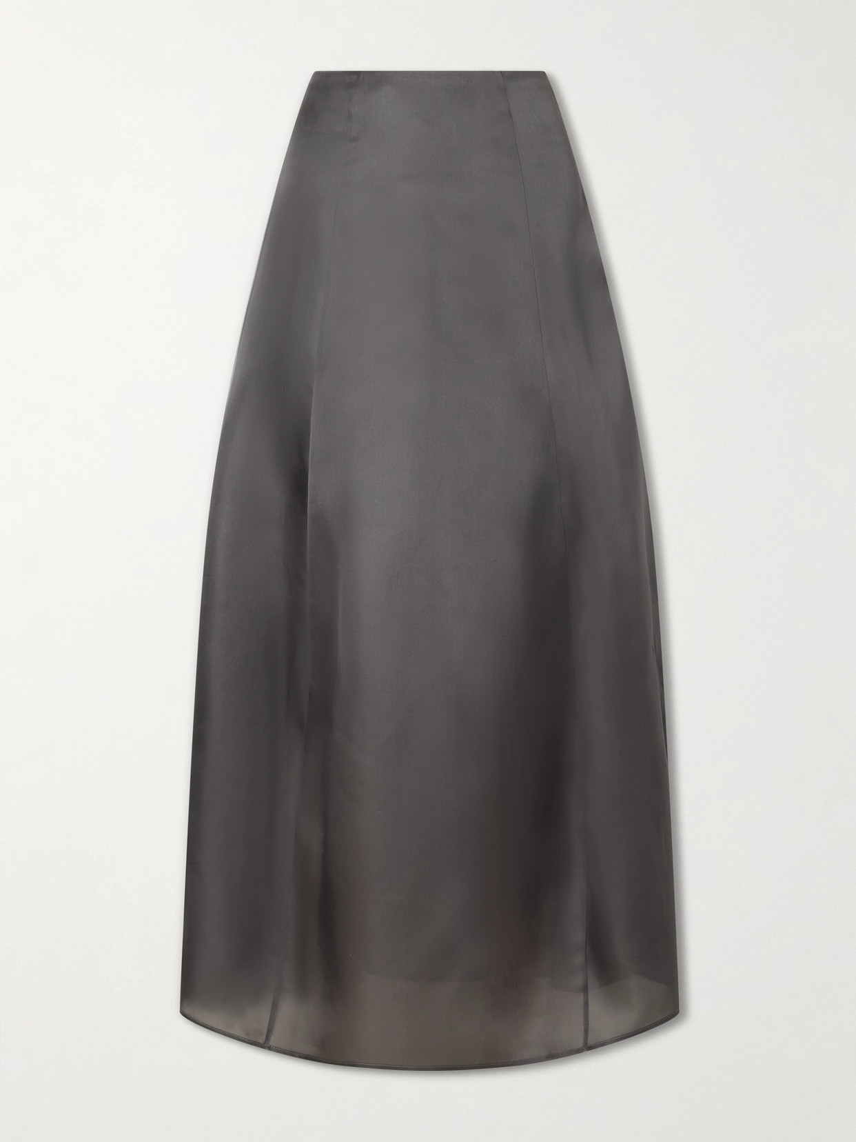 Ruohan Cocoon Silk-organza Maxi Skirt In Gray