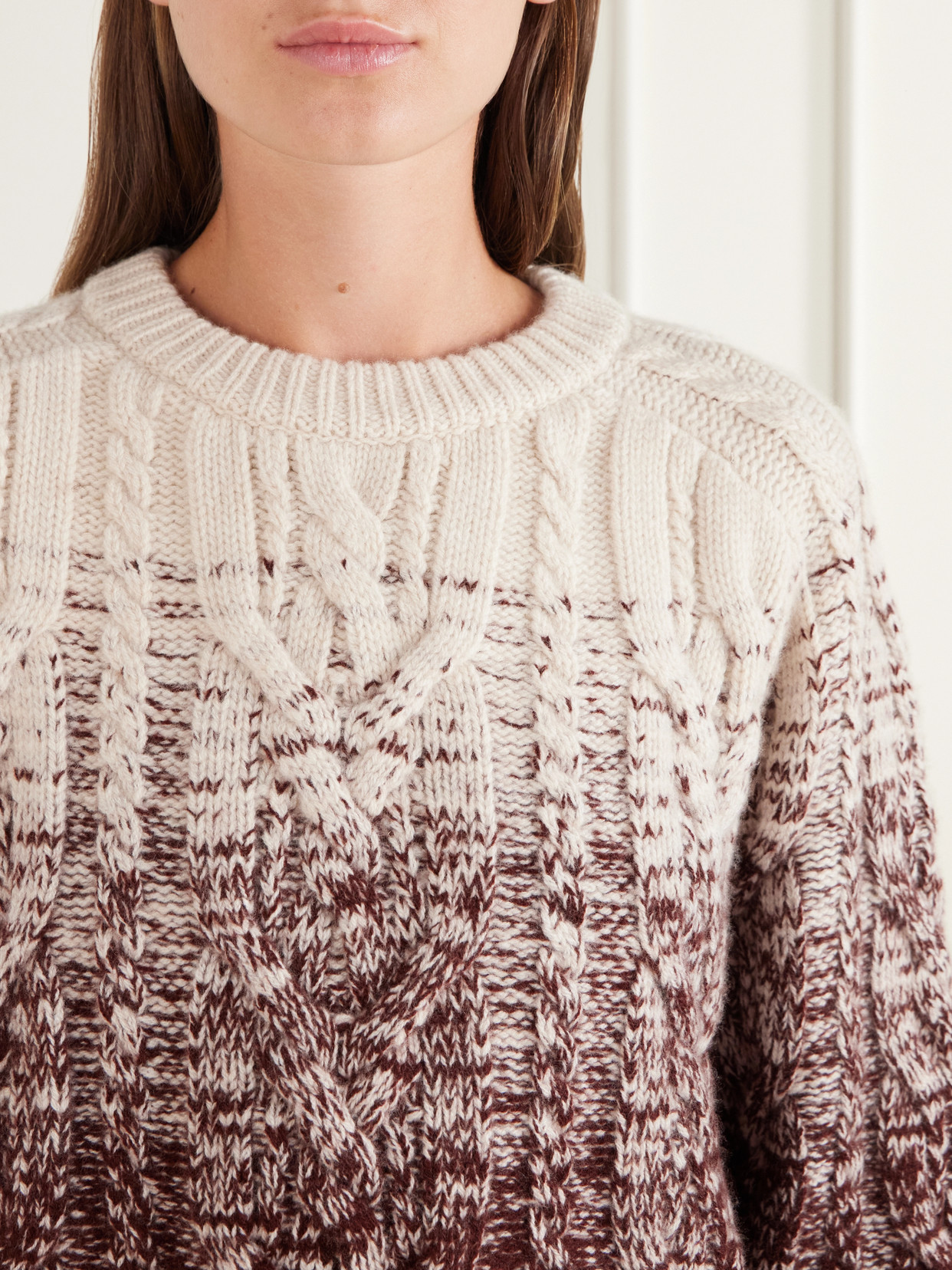 Pierra Dégradé Cable-Knit Sweater