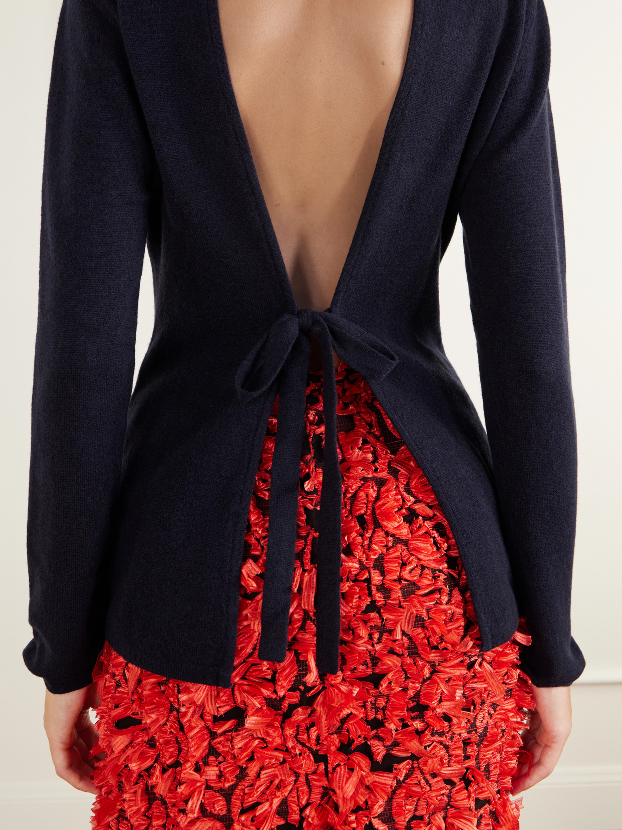 Open-Back Wool And Cashmere-Blend Turtleneck Sweater