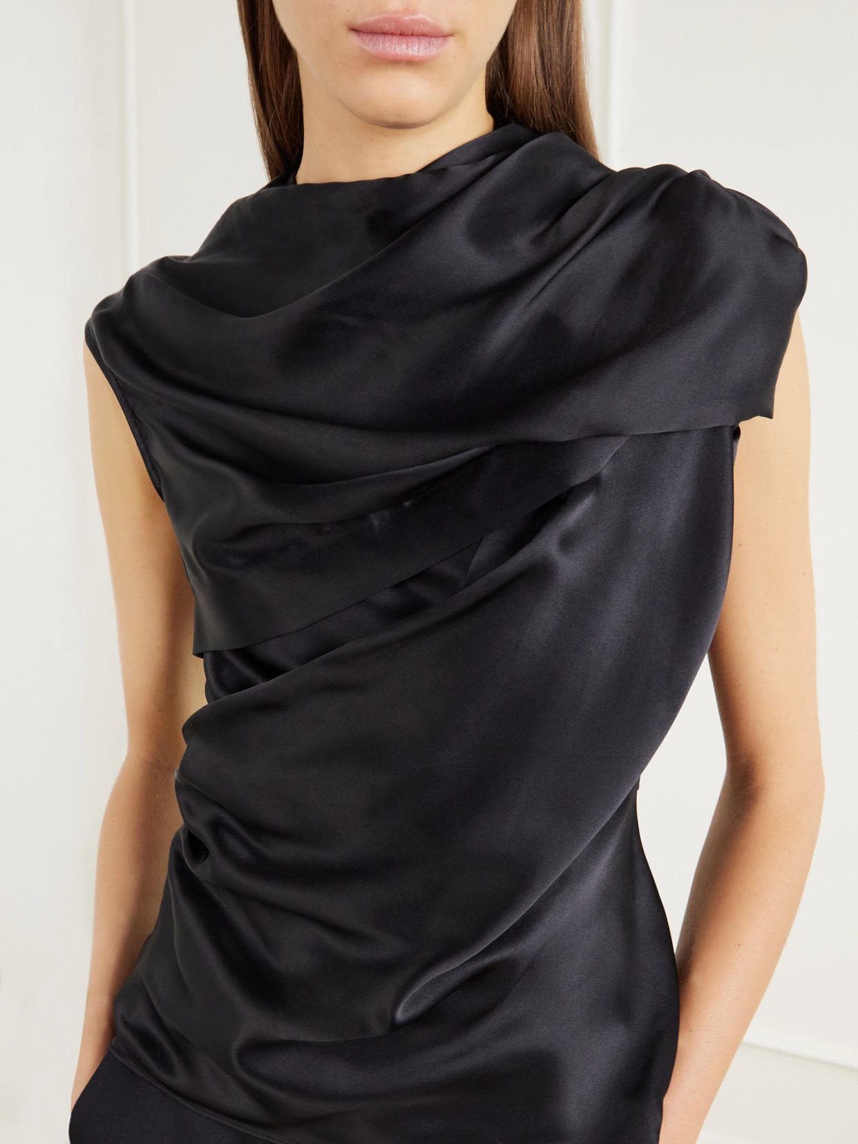 Ila Draped Silk-Blend Blouse